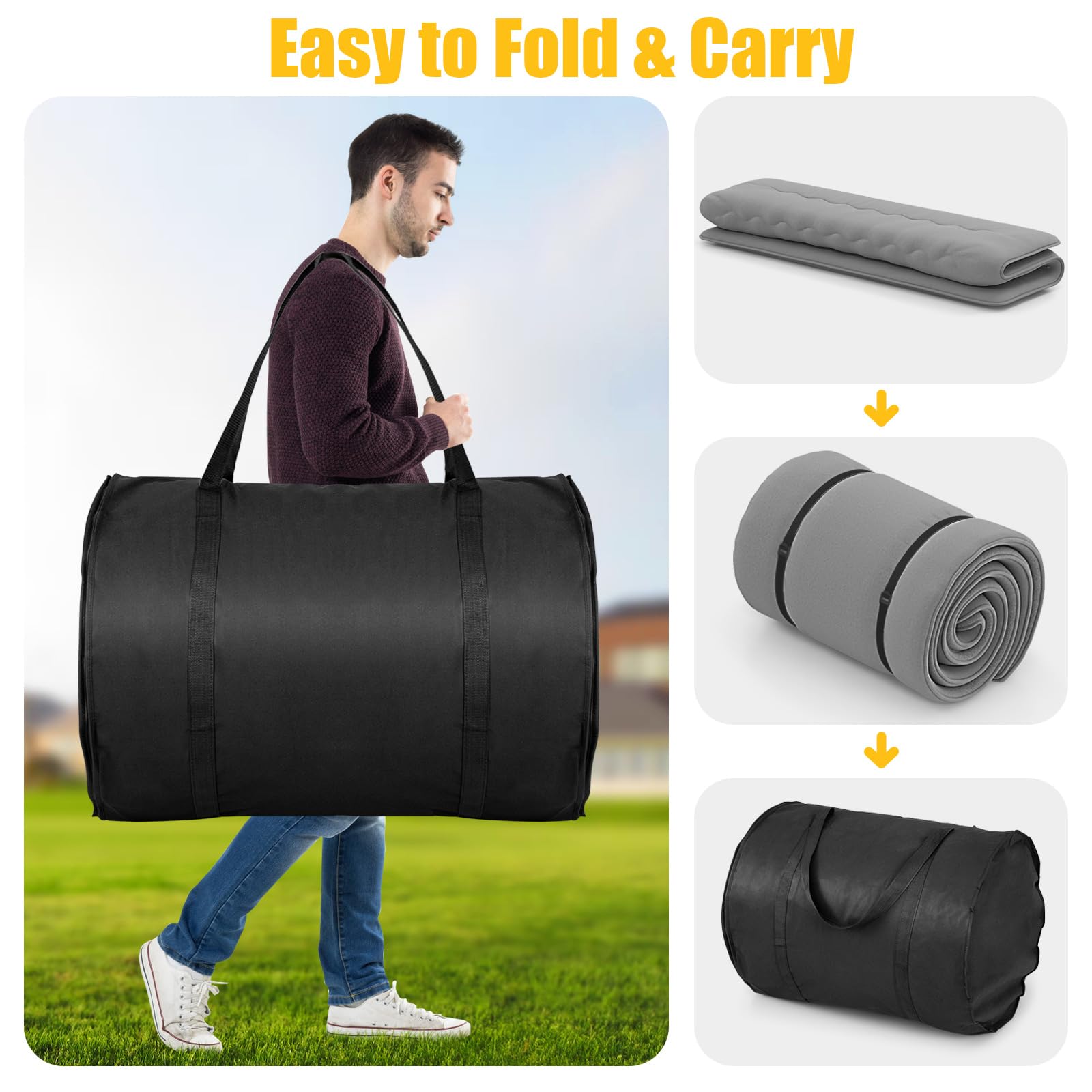 KOMFOTT Japanese Floor Mattress 4 Inch Roll up Futon Mattress