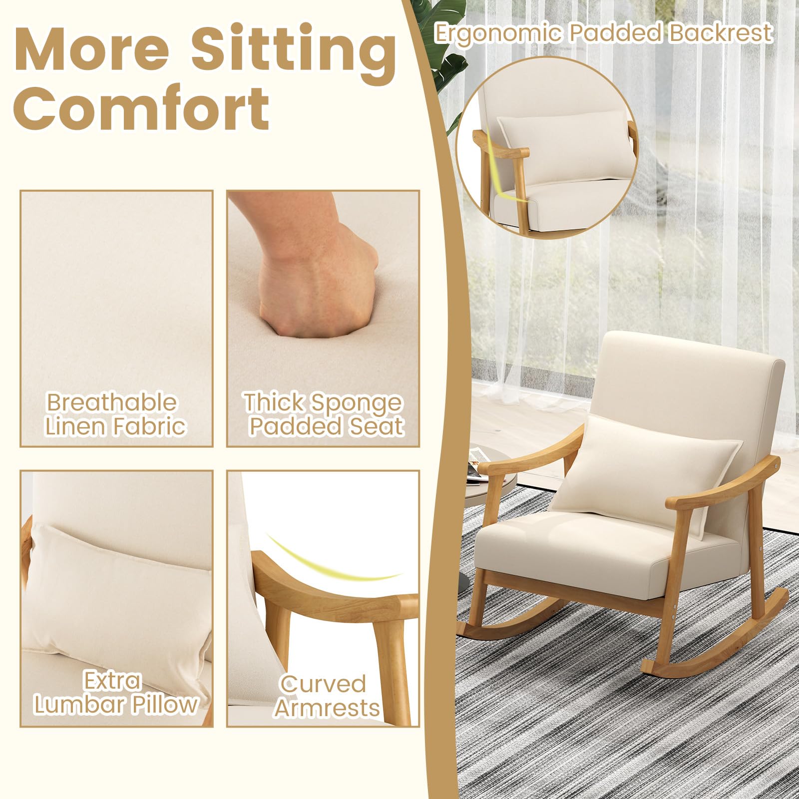 KOMFOTT Modern Rocking Chair