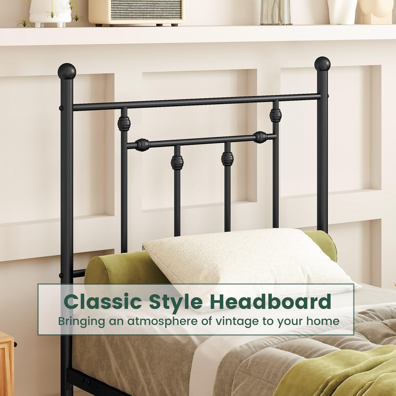 KOMFOTT  Metal Bed Frame with Footboard &Headboard