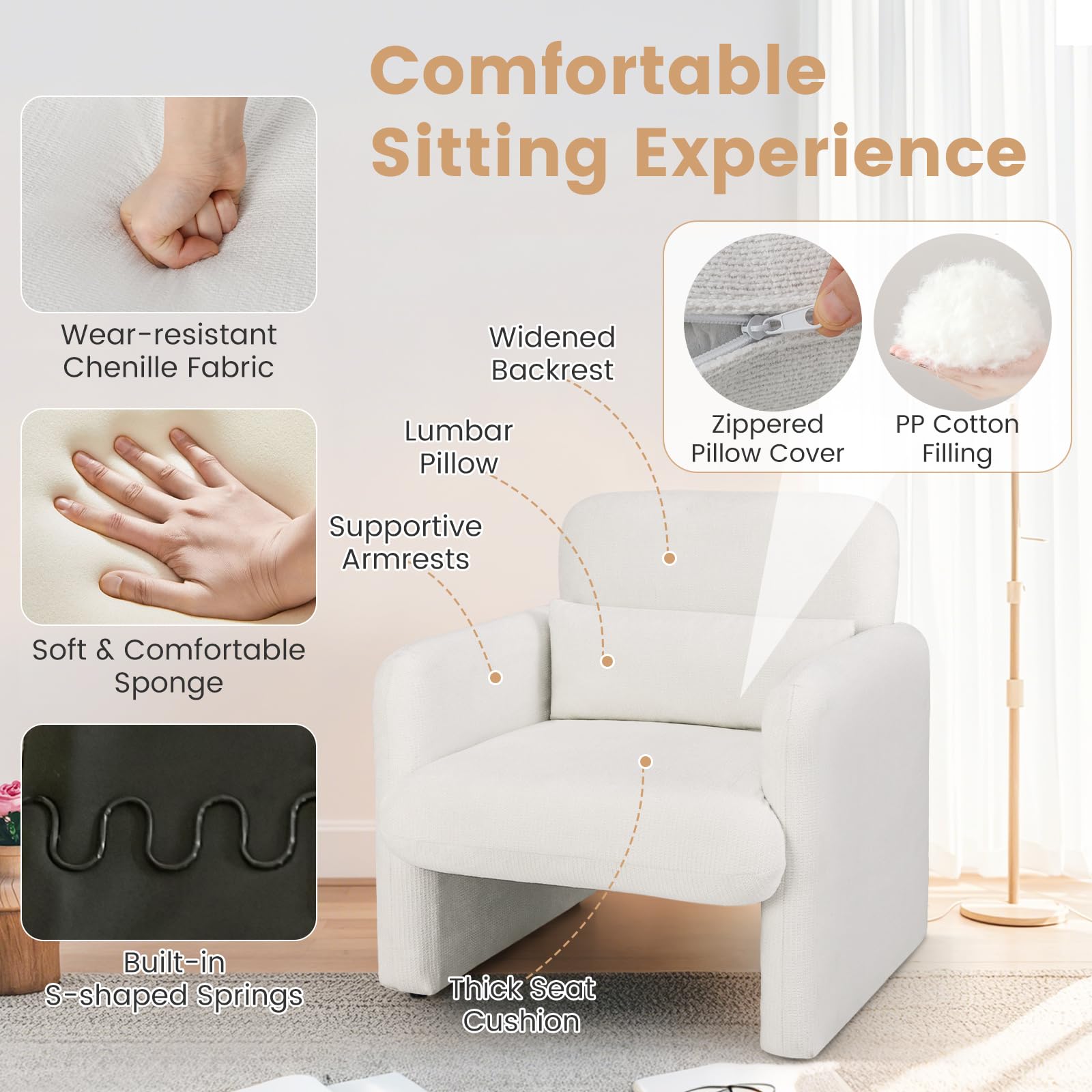 KOMFOTT Chenille Accent Chair