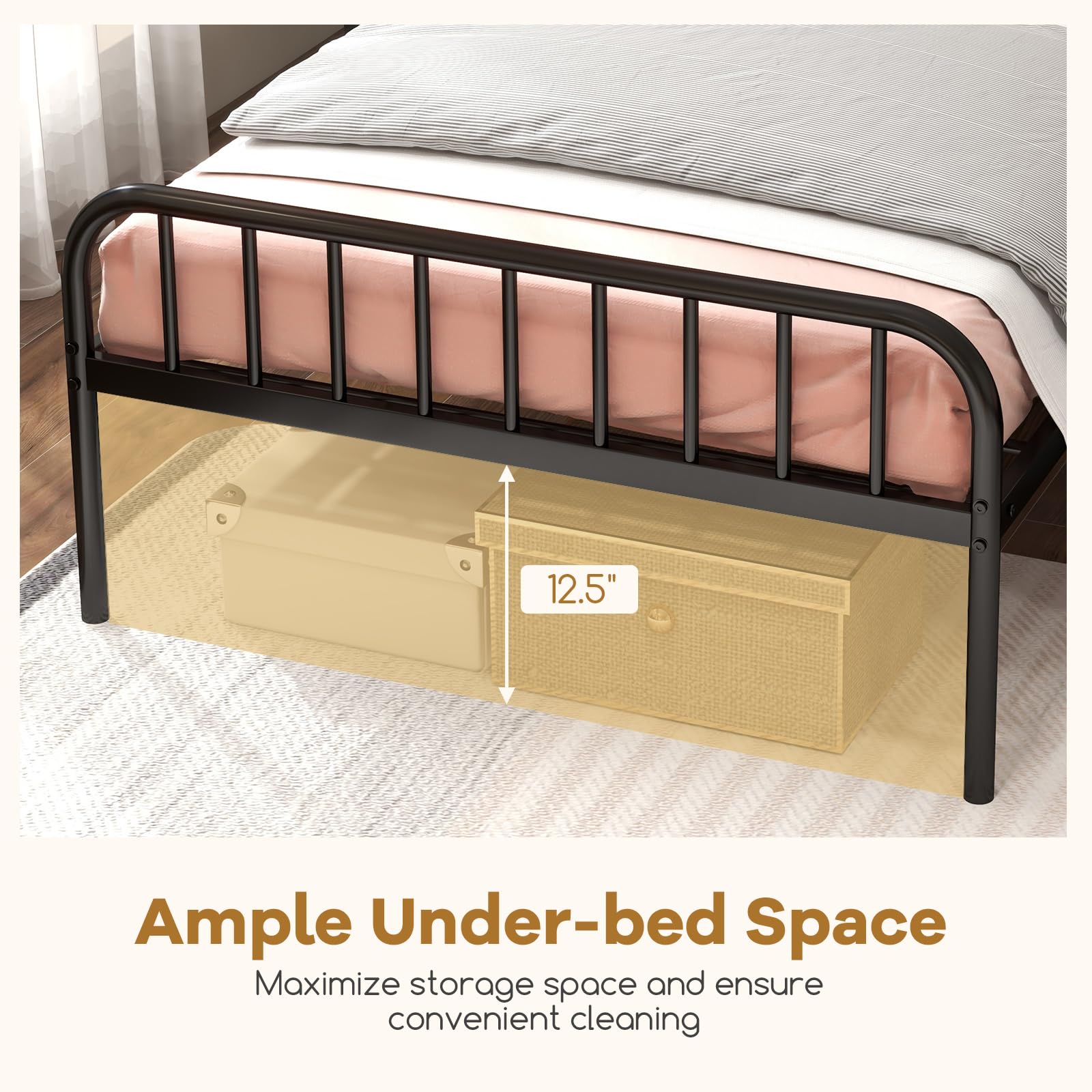 KOMFOTT Twin Bed Frame with Rails