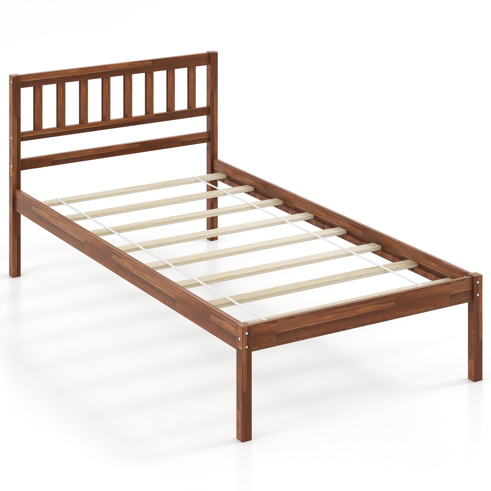 KOMFOTT Wood Platform Bed Frame with Headboard