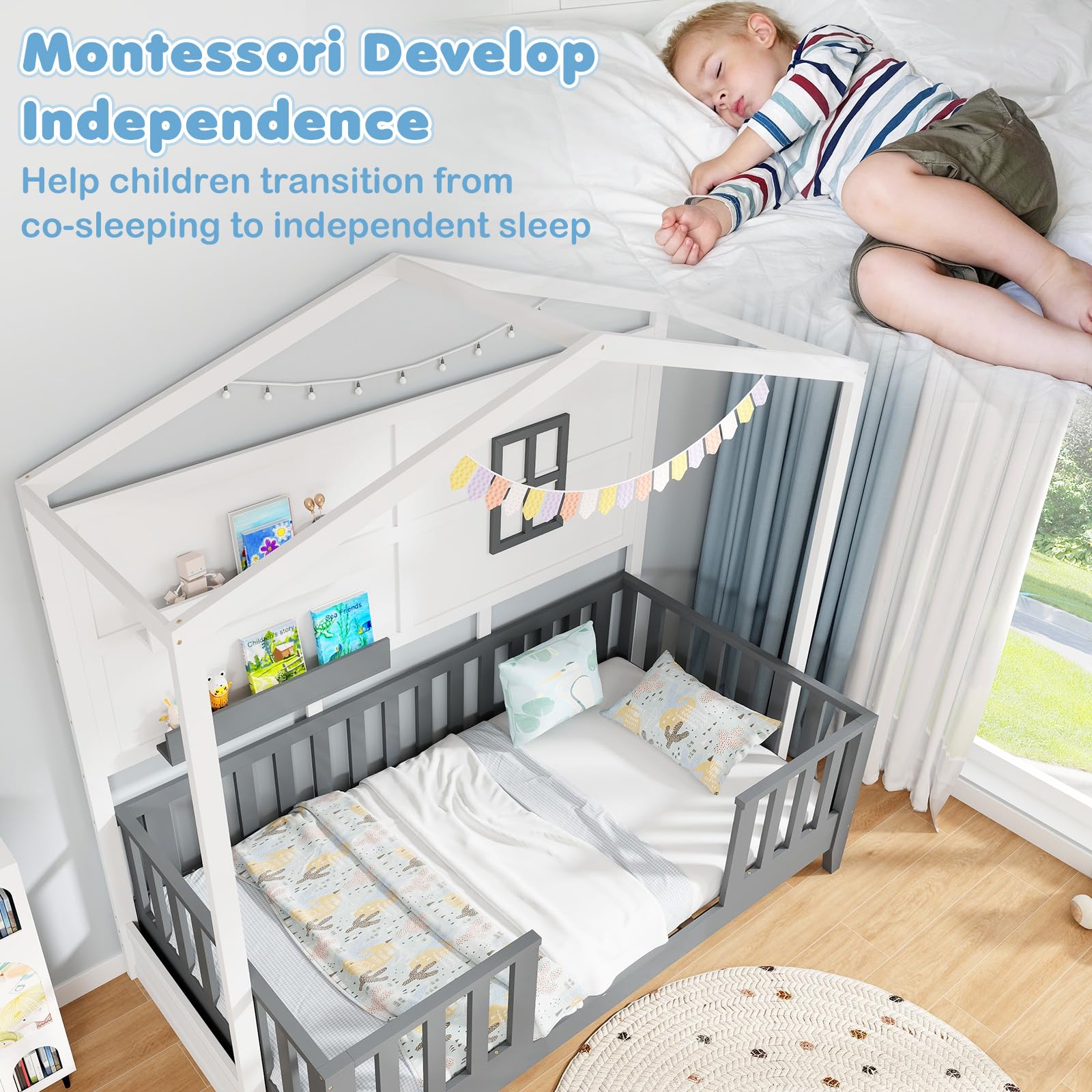 KOMFOTT Twin Wood House Bed
