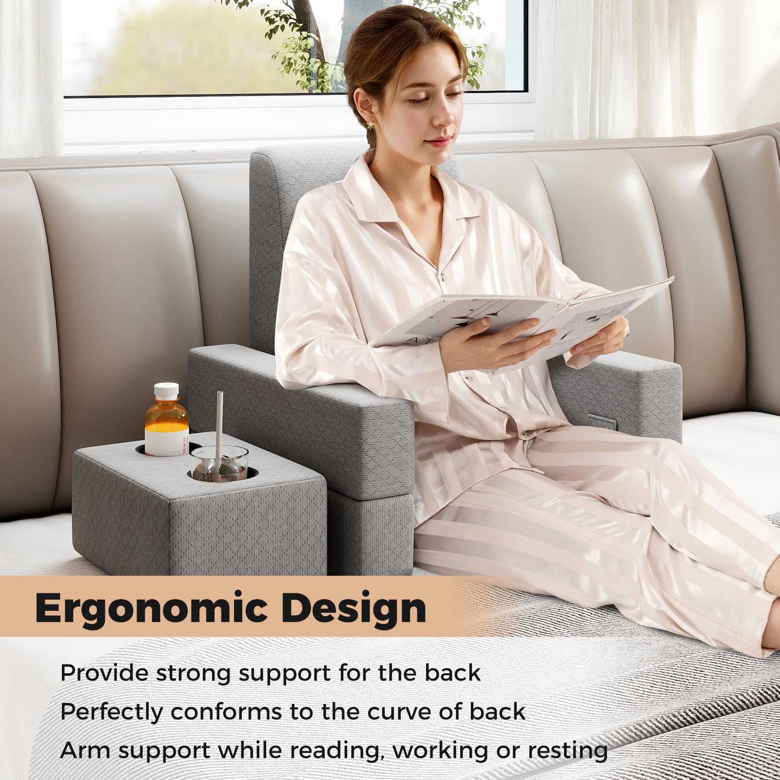 KOMFOTT 5 Pieces Reading Gaming Pillow Set