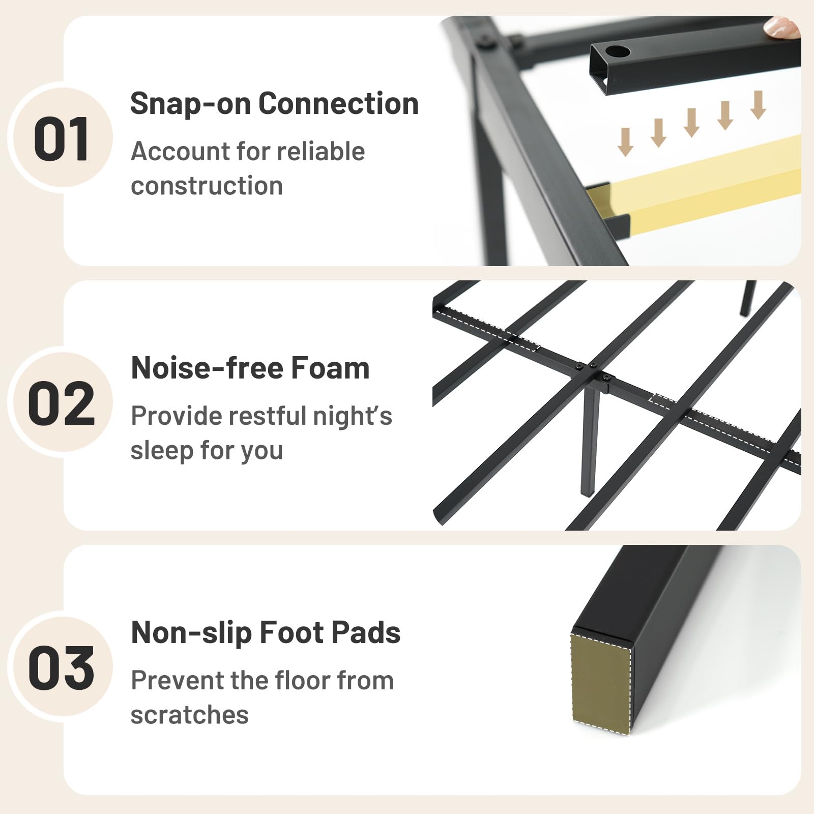 KOMFOTT Full Size Metal Bed Frame
