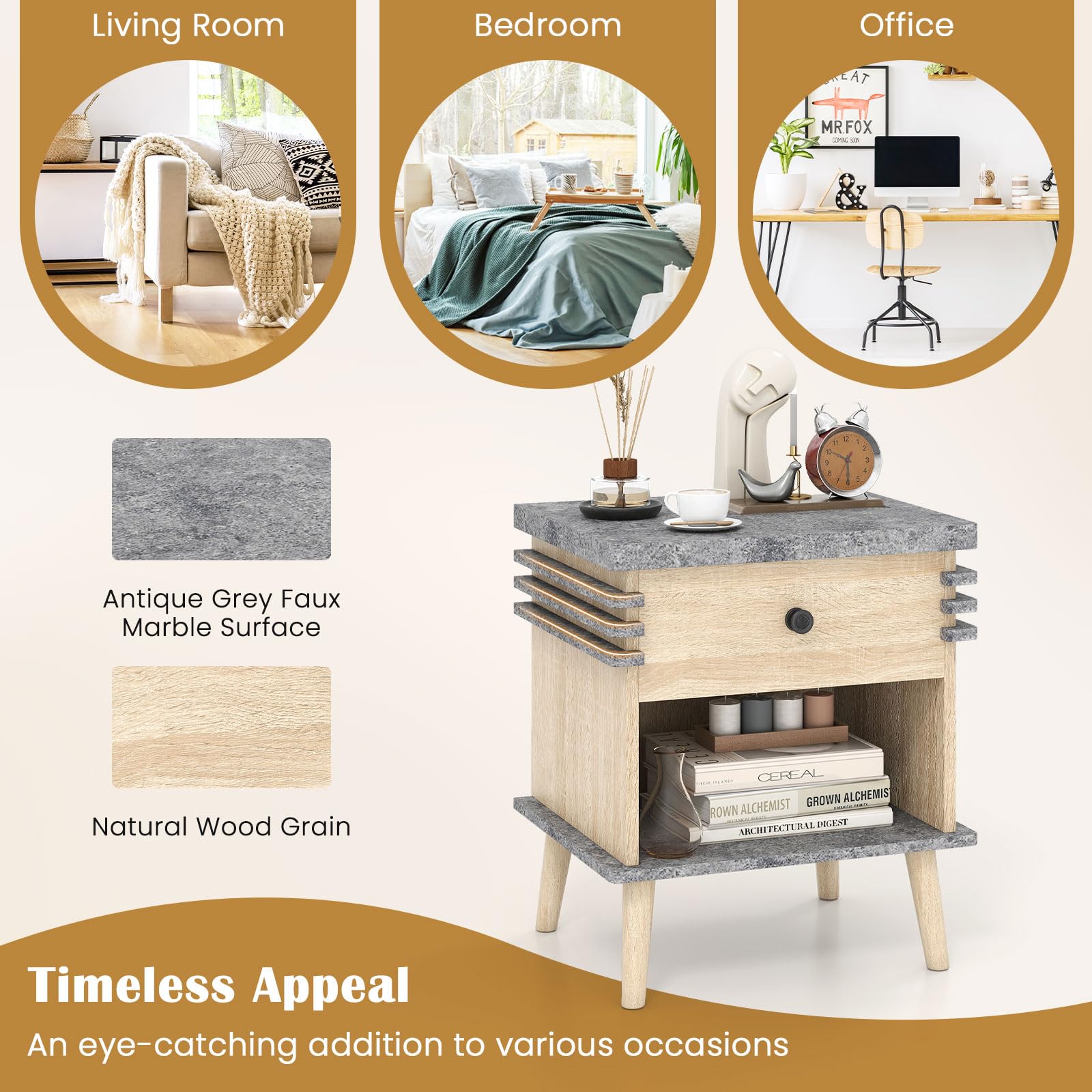 KOMFOTT Nightstand with Drawer