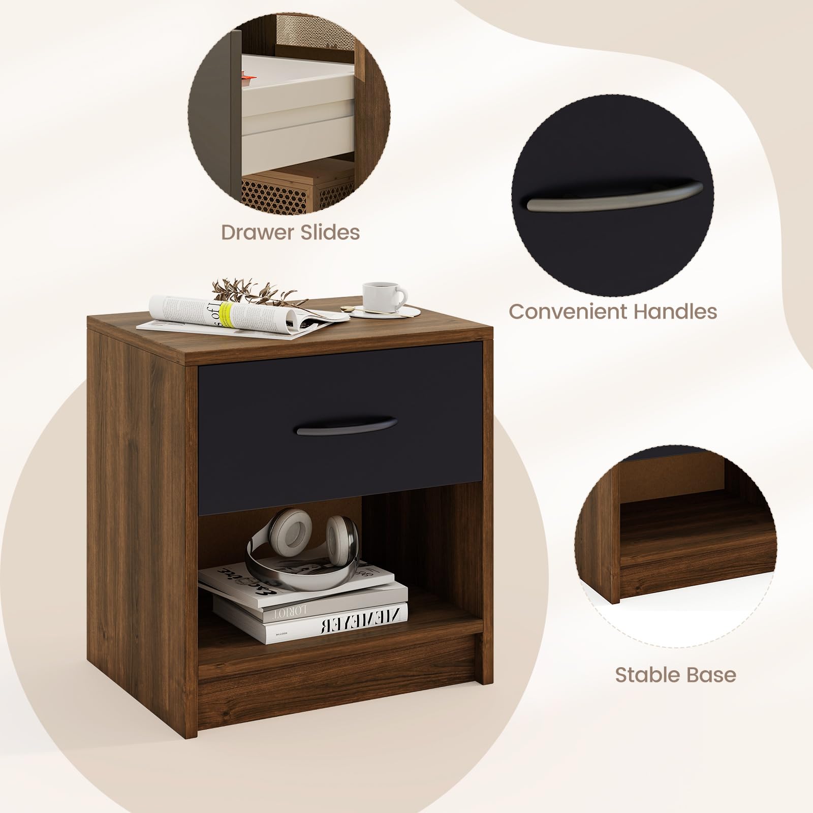 KOMFOTT Nightstand with Drawer（1/2）