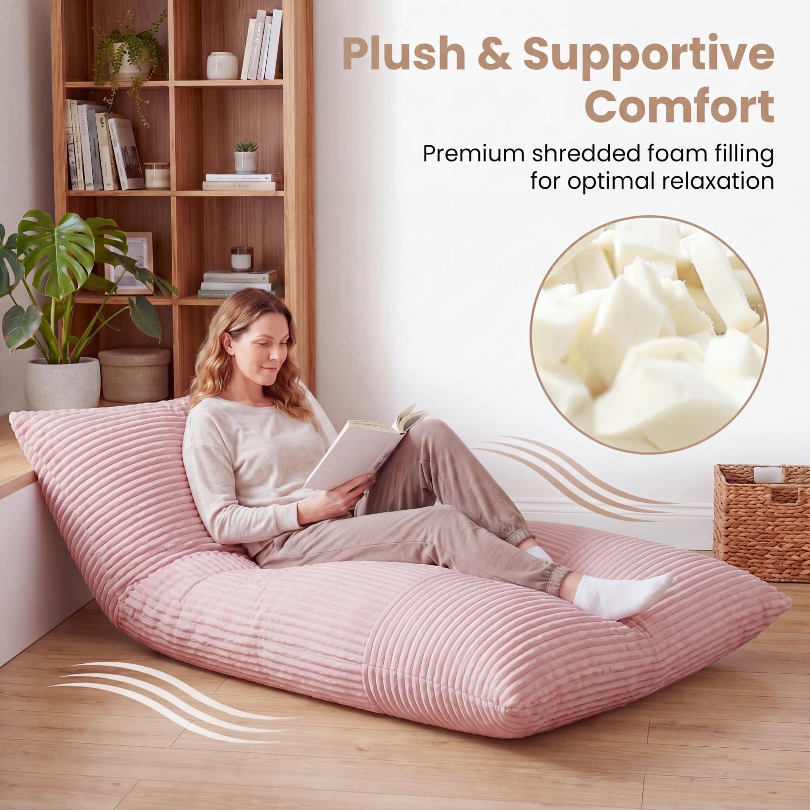 KOMFOTT Convertible Bean Bag Chair & Floor Sofa Bed for Adults