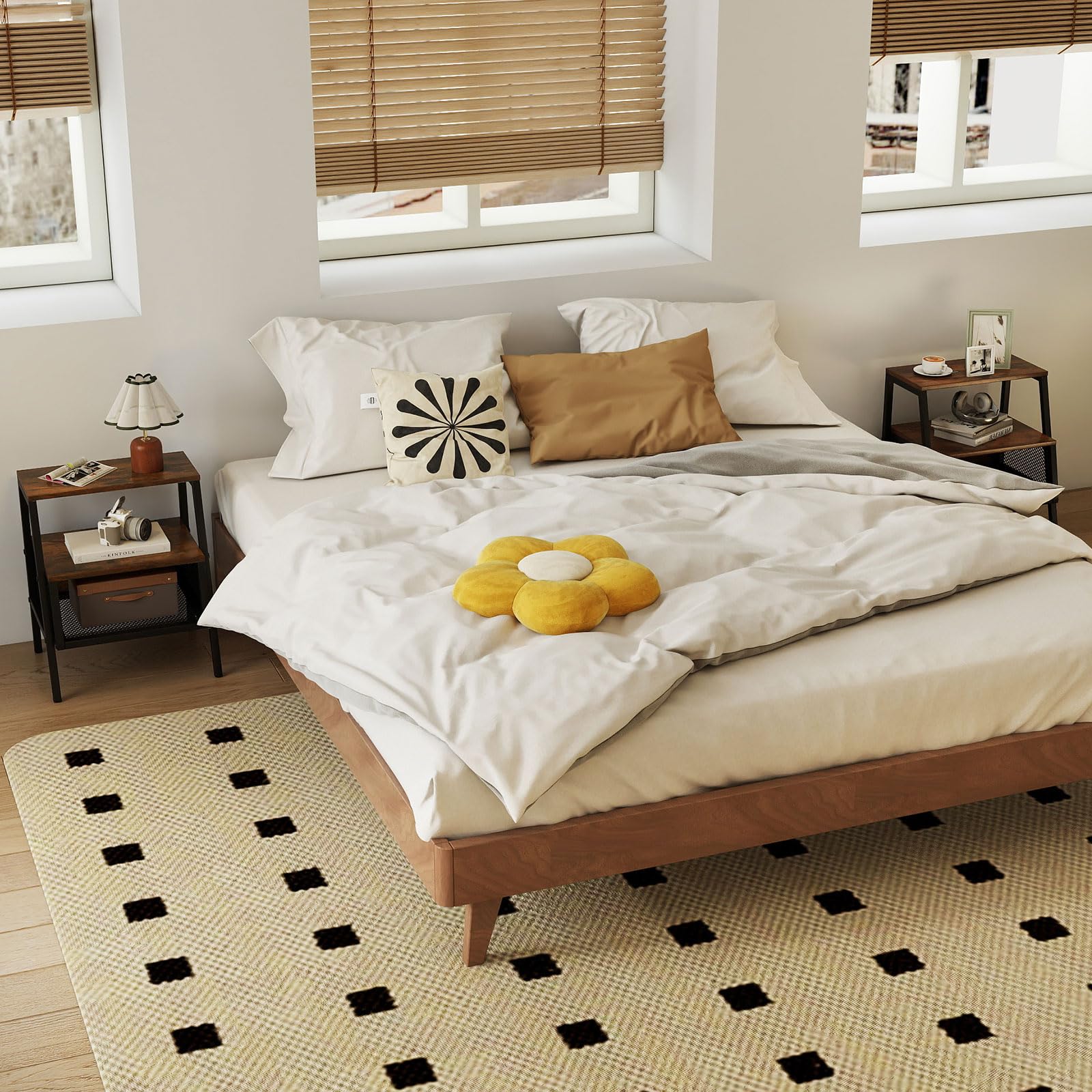 KOMFOTT Industrial Nightstand 3-Tier End Table