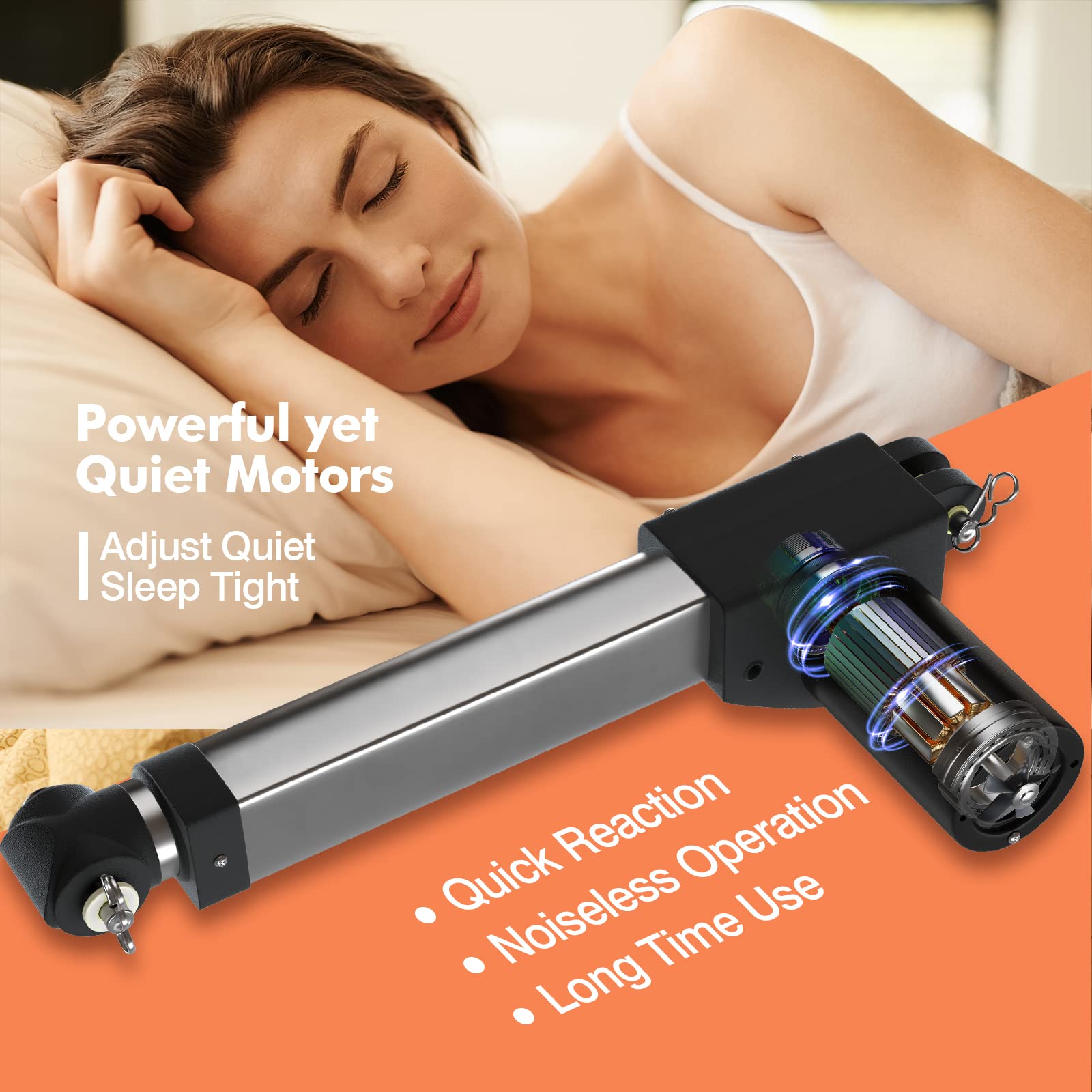 KOMFOTT Adjustable Bed Base with Remote, Electric Reclining Bed with Head & Foot Incline, LED Under-Bed Lighting and Dual USB Port