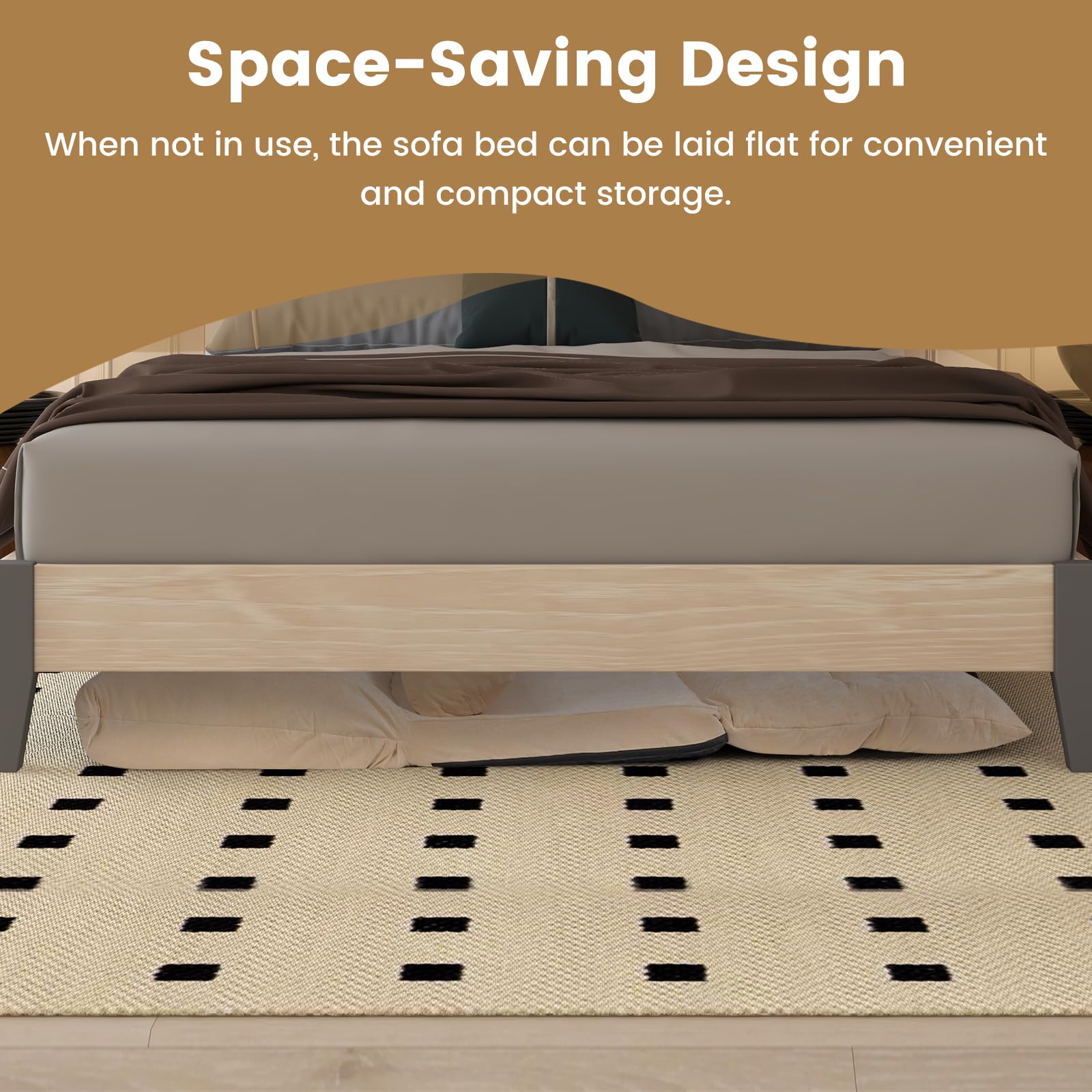 KOMFOTT Foldable Floor Lazy Sofa with 2 Pillows