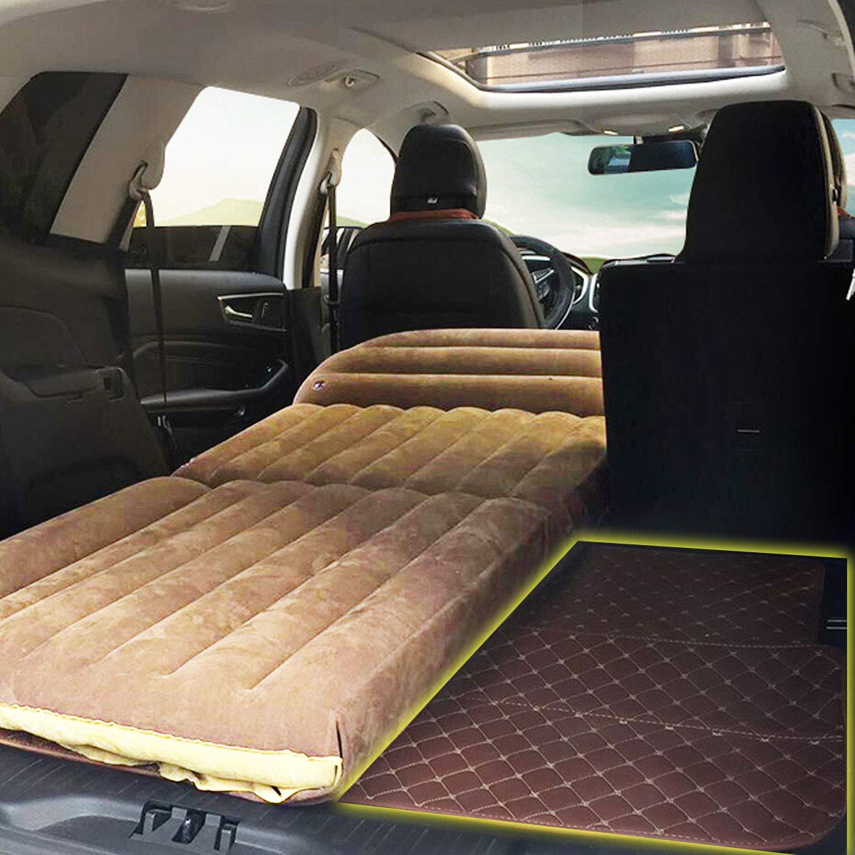 KOMFOTT Car Air Mattress Back Seat Inflatable Blow Up Folding Camping Traveling Bed