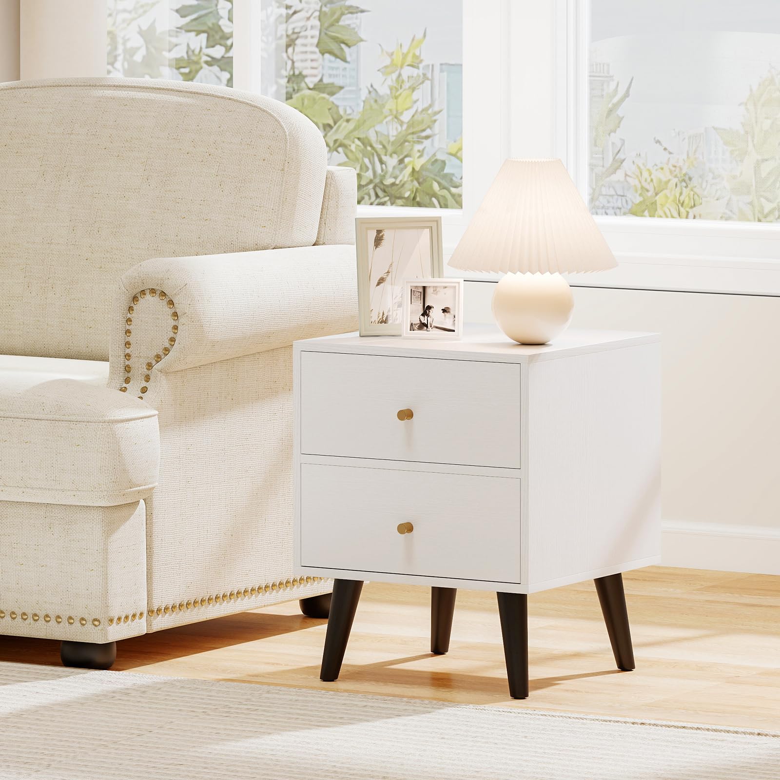 KOMFOTT Nightstand Set of 1/2 Mid Century Modern Bedside Table