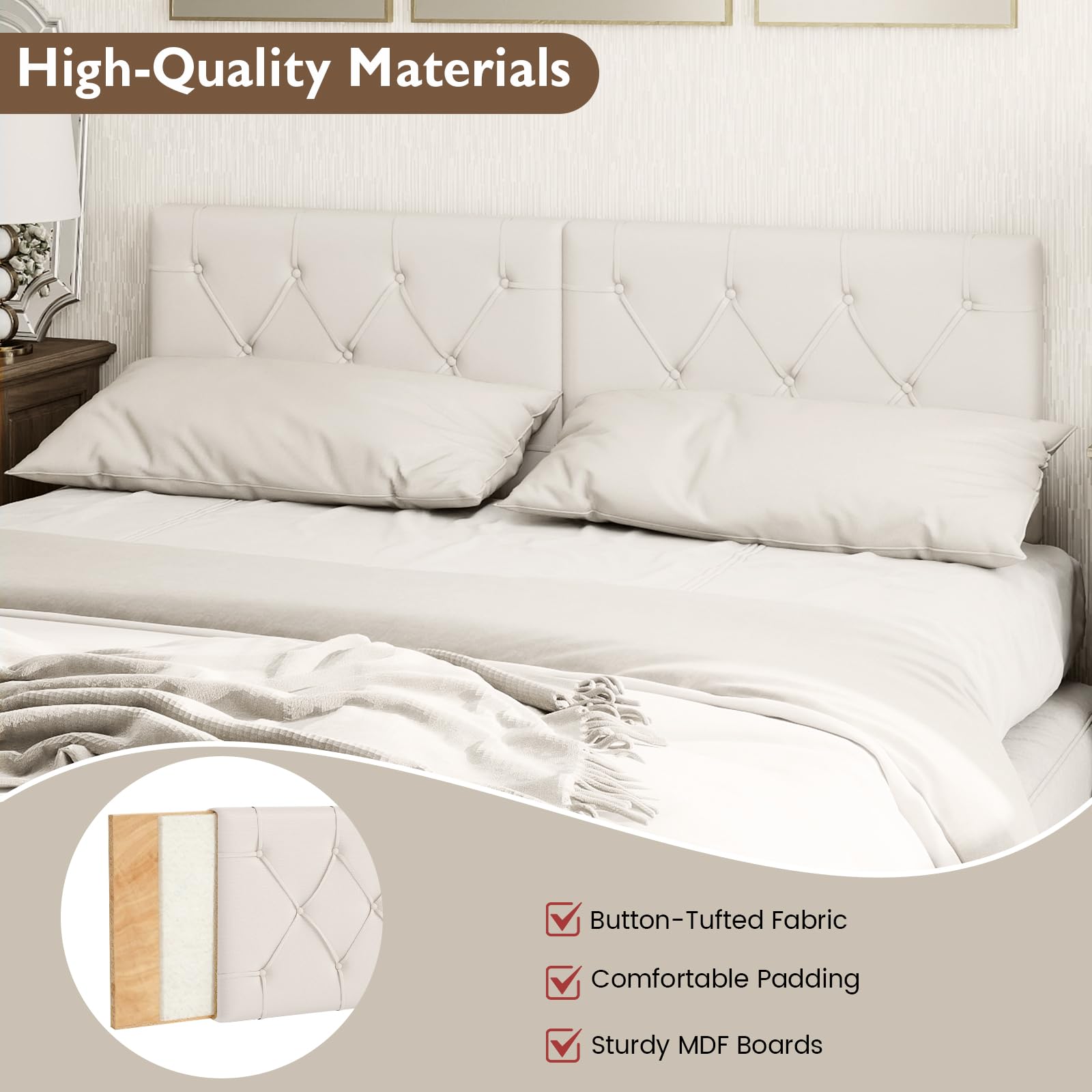 KOMFOTT Wall-Mounted Headboard for Twin Size Bed