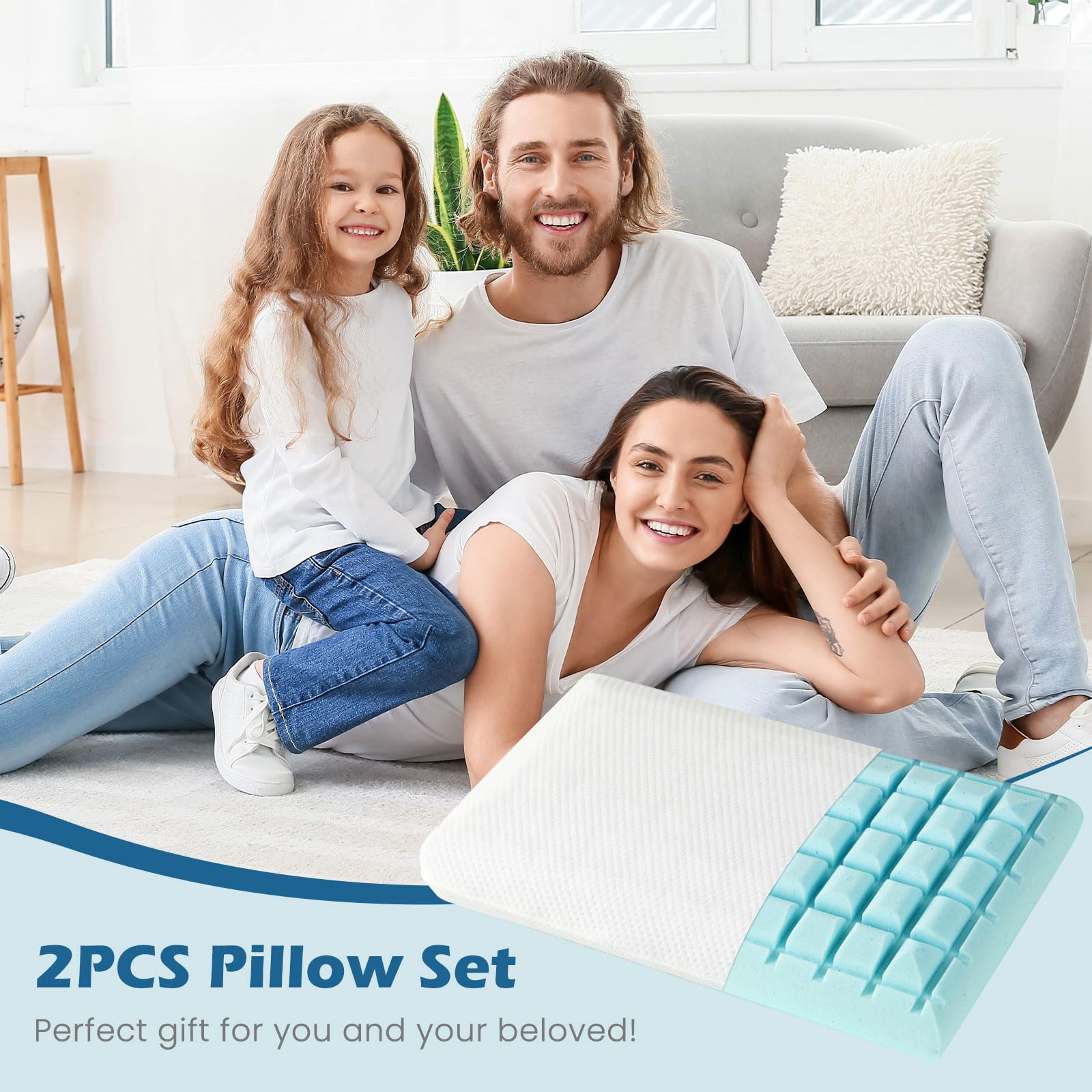 KOMFOTT Gel Memory Foam Pillows Set of 2（Gel Memory Foam）