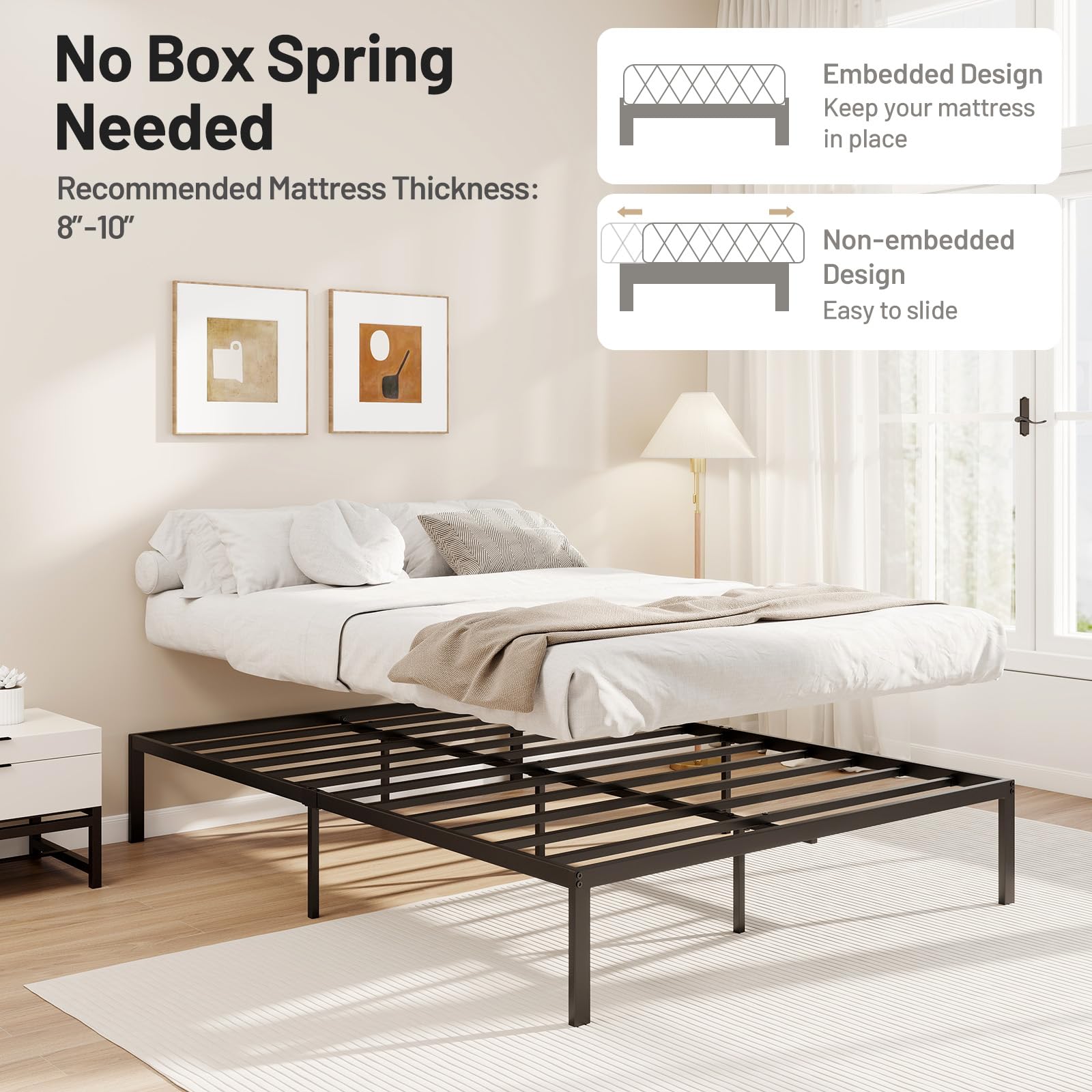 KOMFOTT Full Size Metal Bed Frame