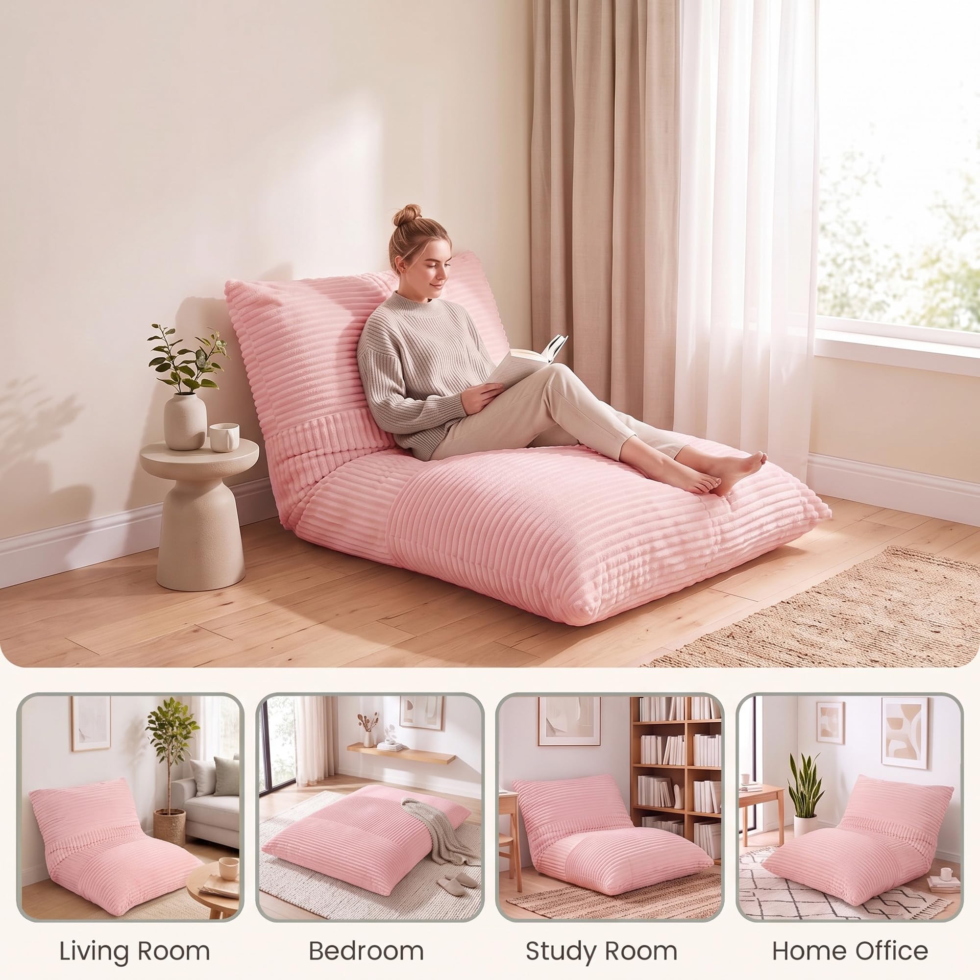 KOMFOTT 3-in-1 Bean Bag Chair Floor Sofa Bed for Adults(73" x 53")