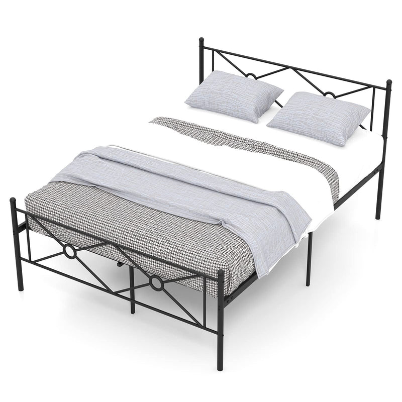 KOMFOTT Metal Bed Frame, Platform Bed Frame with Headboard & Footboard, Noise Free