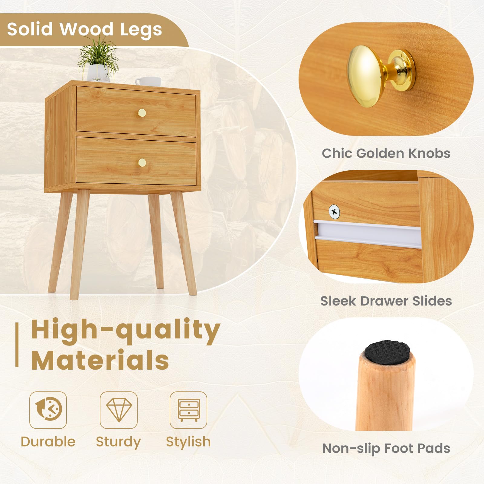 KOMFOTT Nightstand with 2 Drawers（1/2）