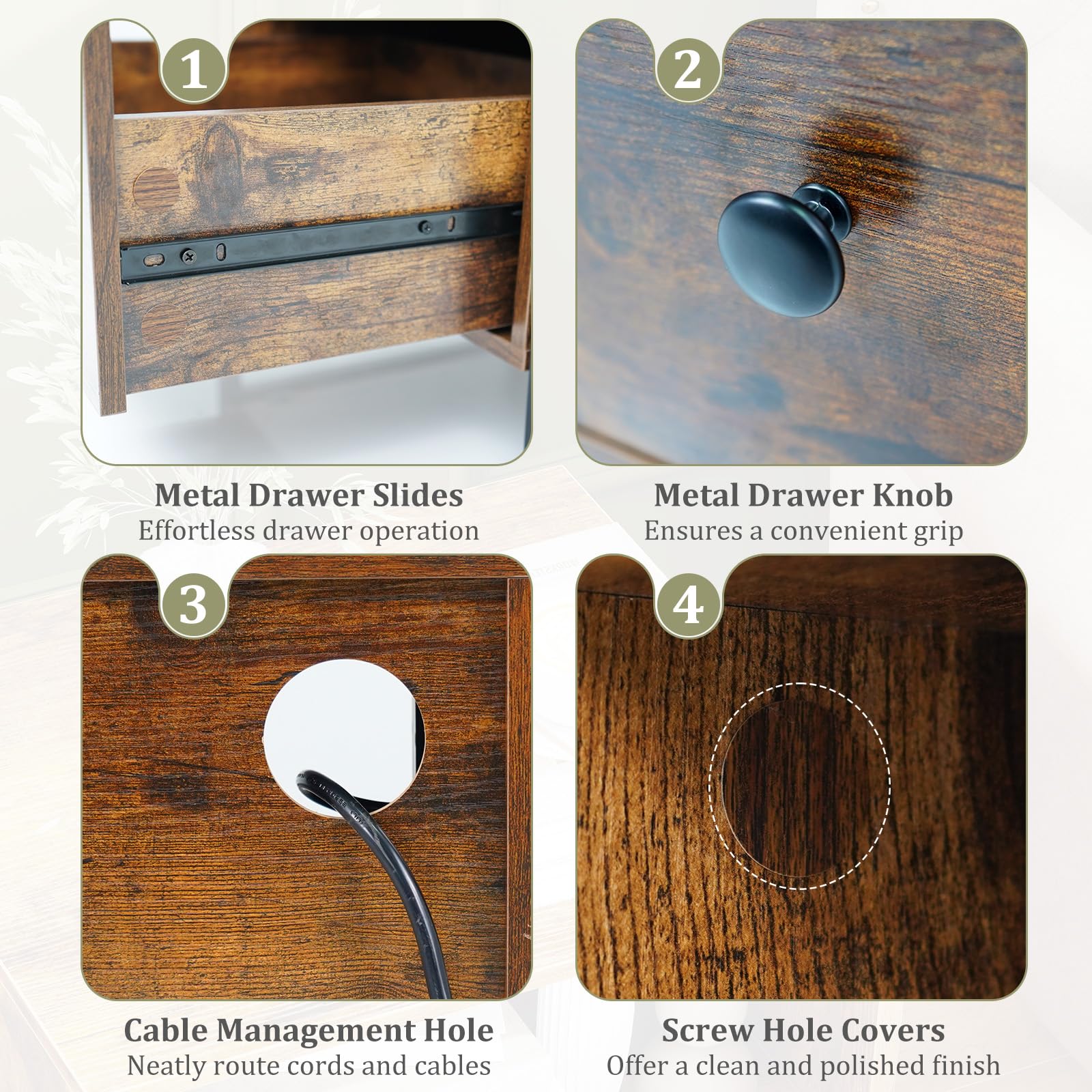 KOMFOTT Nightstand with Charging Station（1/2）