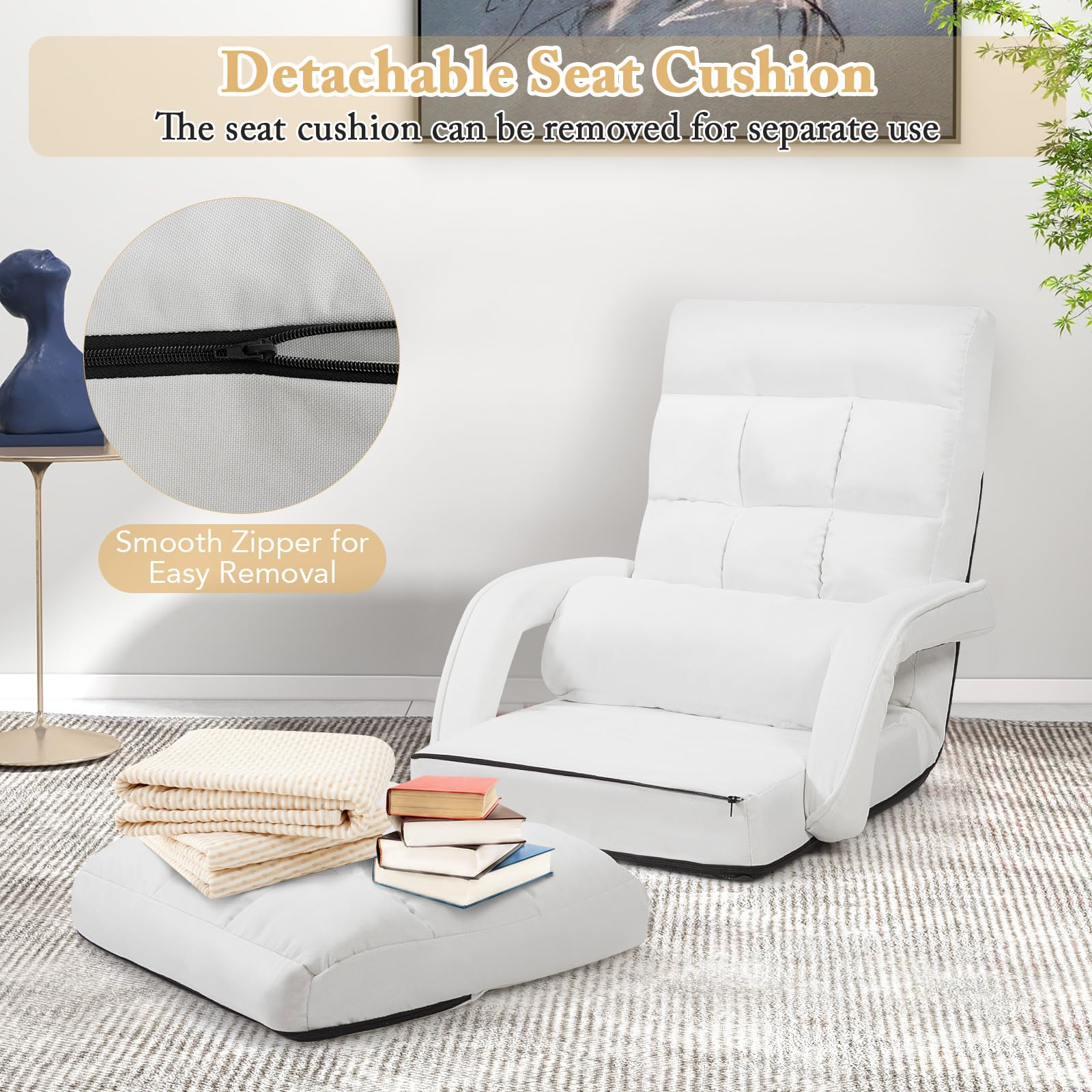 KOMFOTT Foldable Floor Lazy Sofa Chair