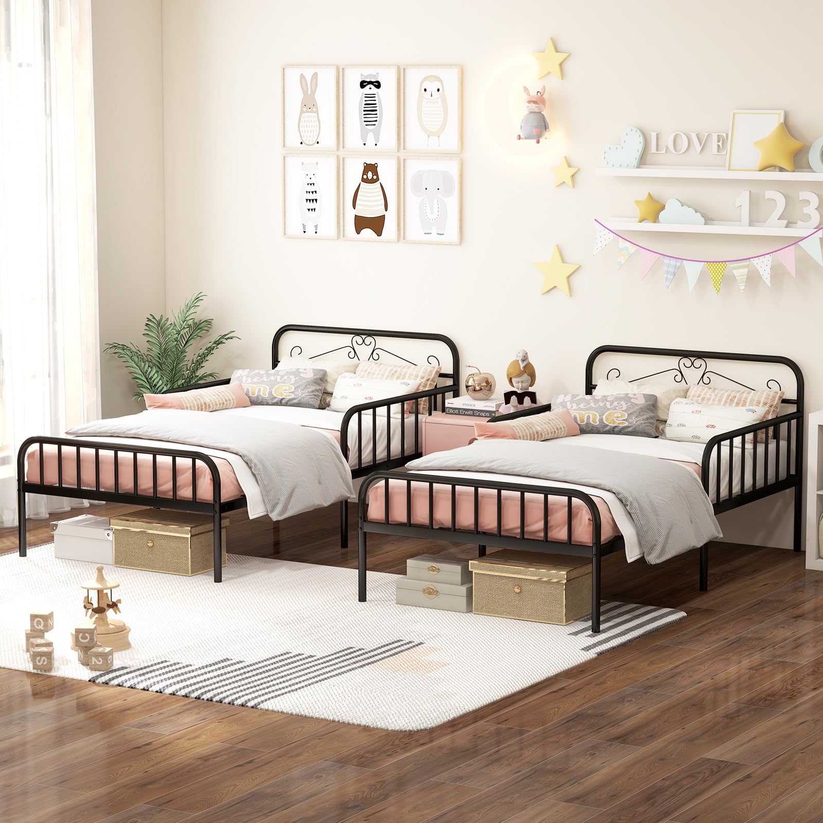 KOMFOTT Twin Bed Frame with Rails