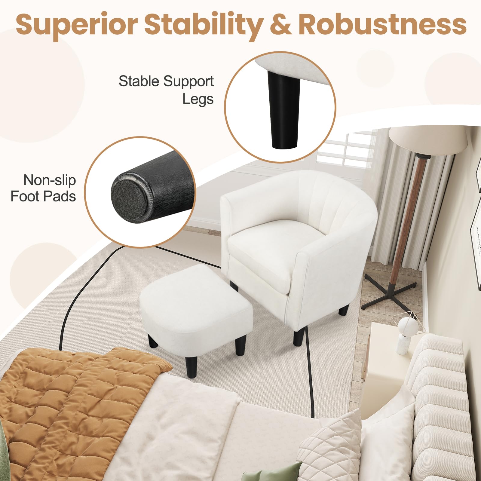 KOMFOTT Accent Chair with Ottoman