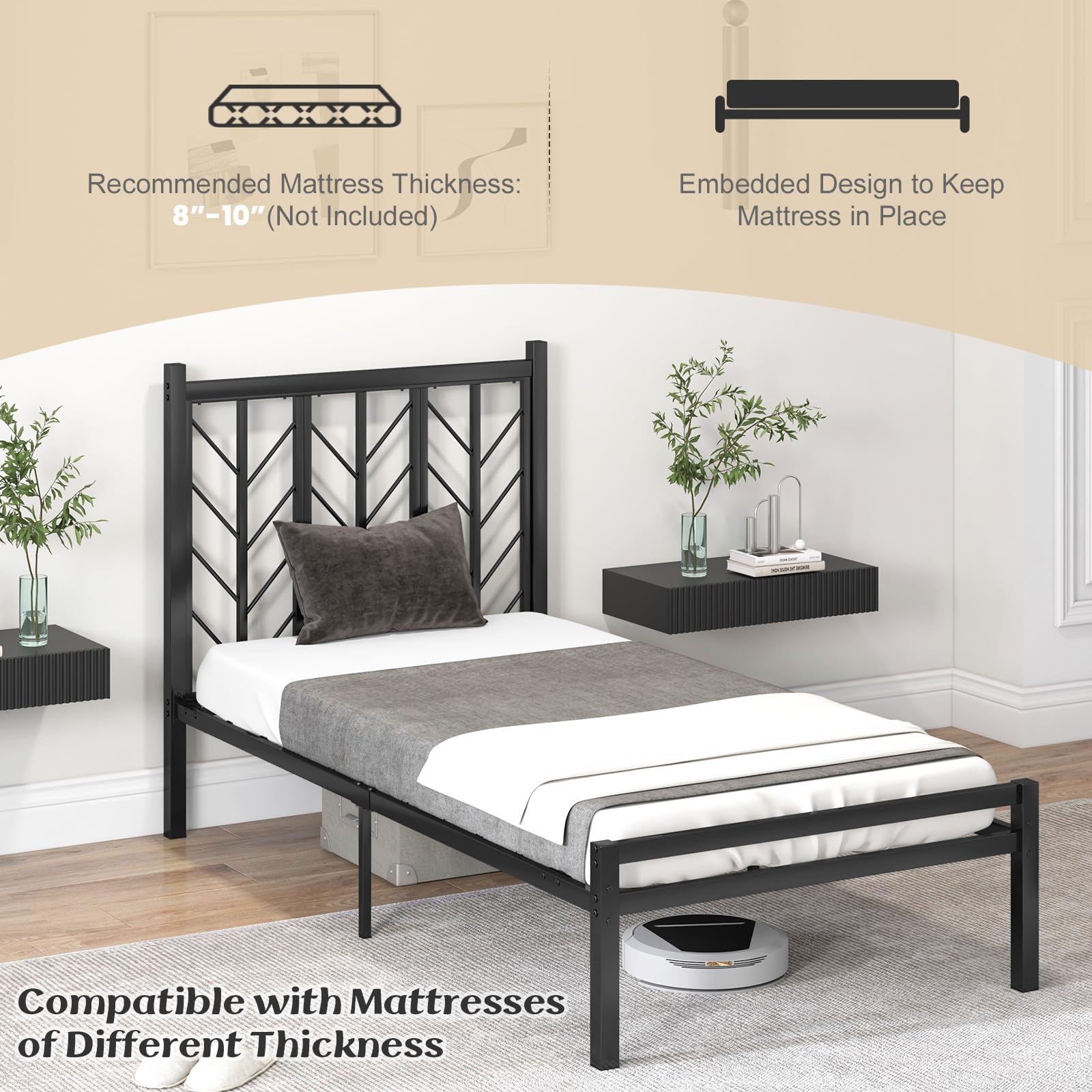 KOMFOTT Metal Platform Bed Frame