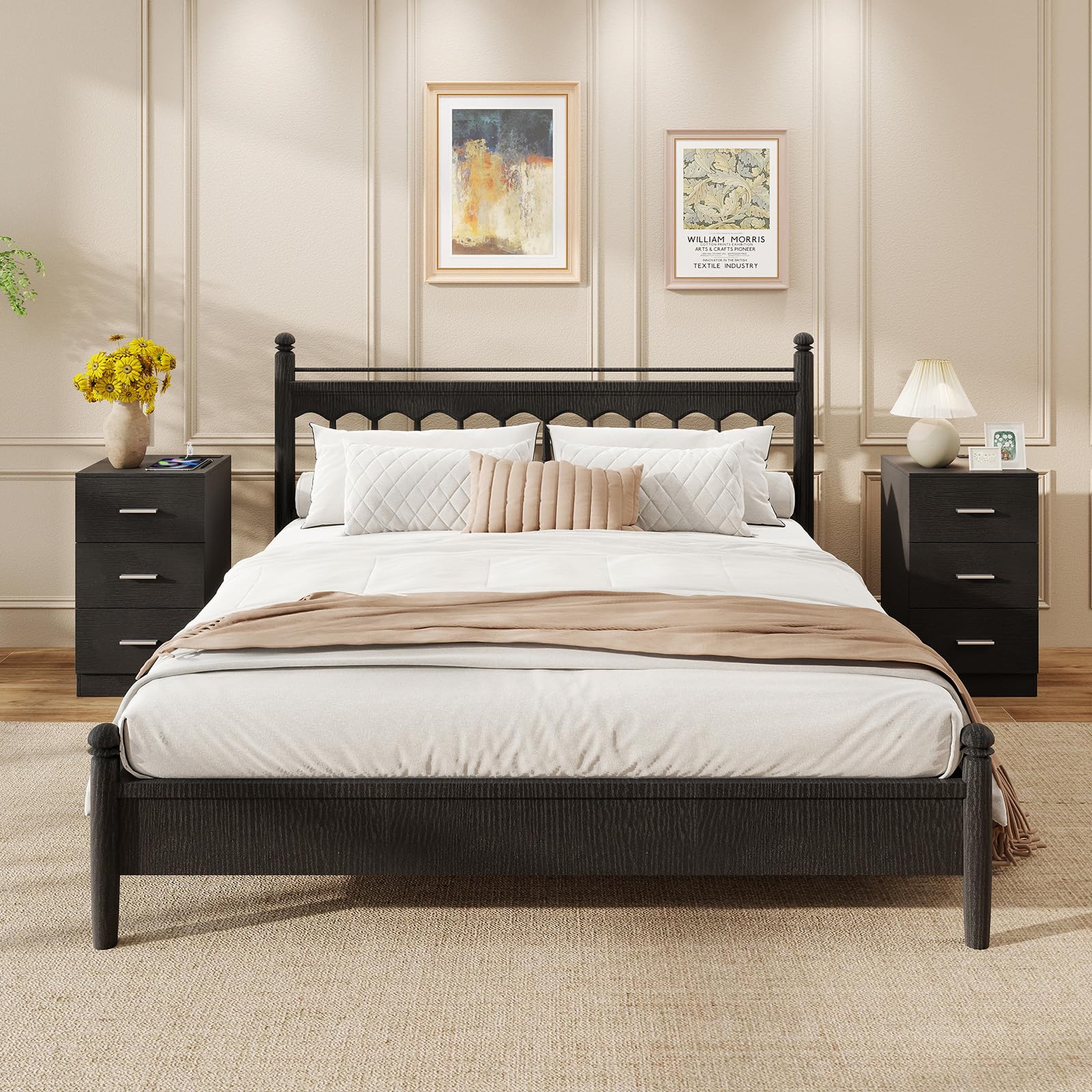 KOMFOTT 3-Drawer Nightstand Modern Drawer Organizer