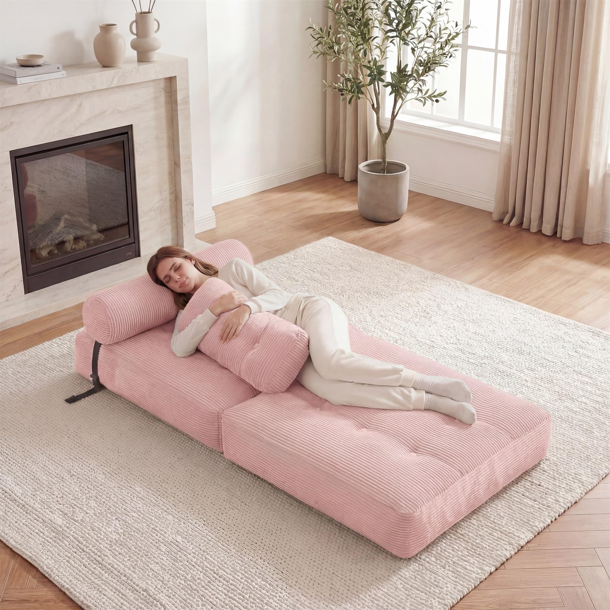 KOMFOTT Convertible Folding Sofa Bed with Pillow