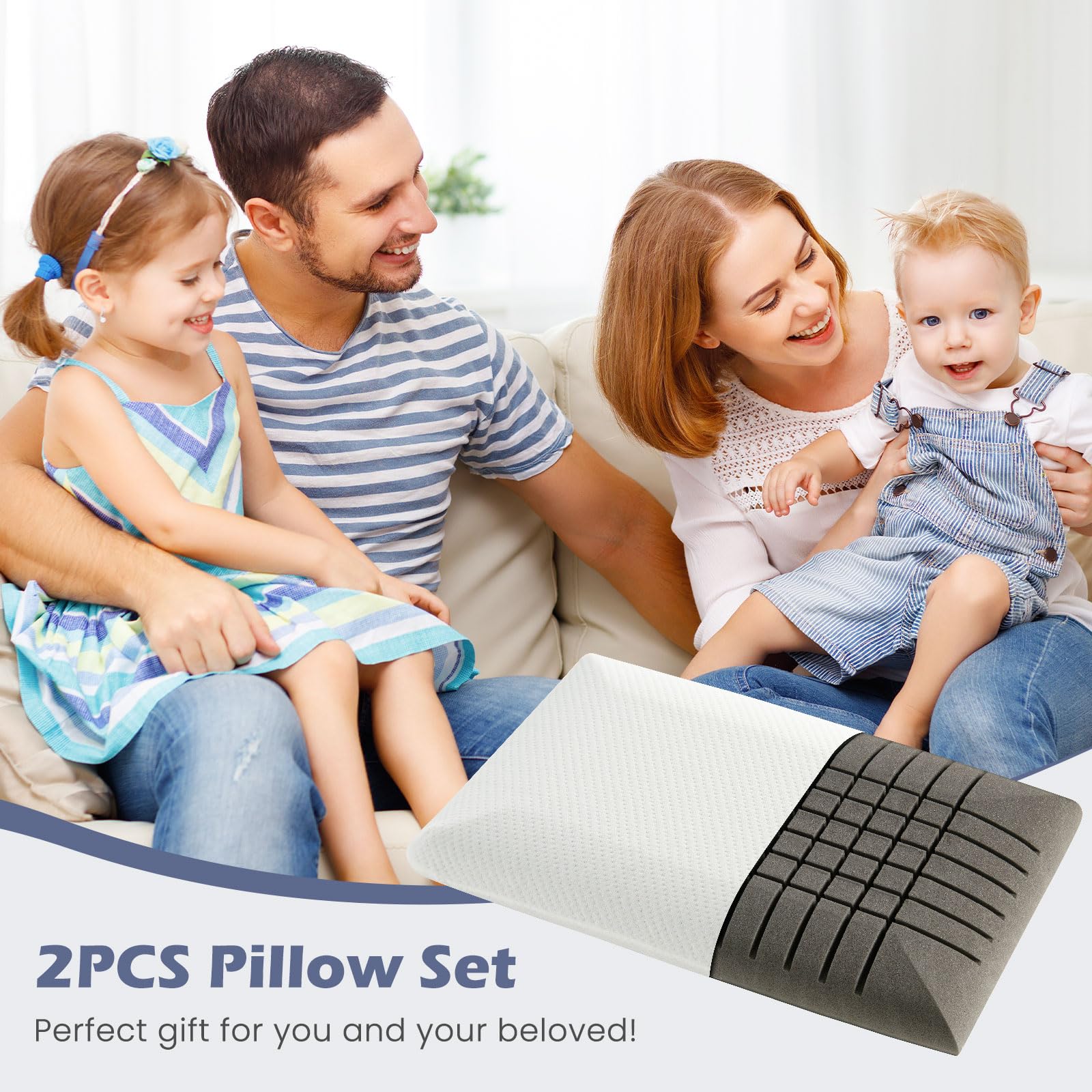 KOMFOTT Charcoal Memory Foam Pillows Set of 2（Charcoal Memory Foam）