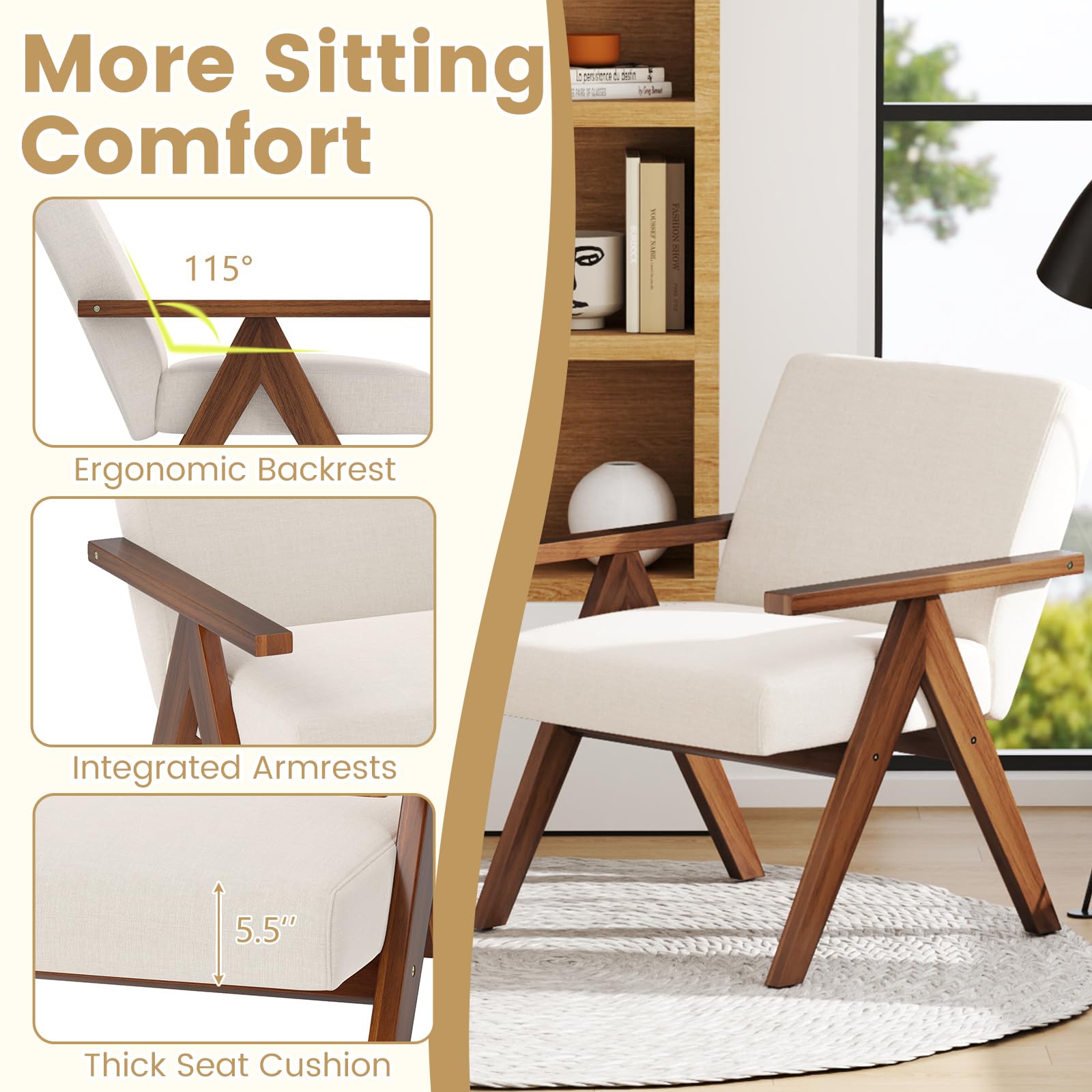 KOMFOTT Upholstered Accent Chair Set of 1/2