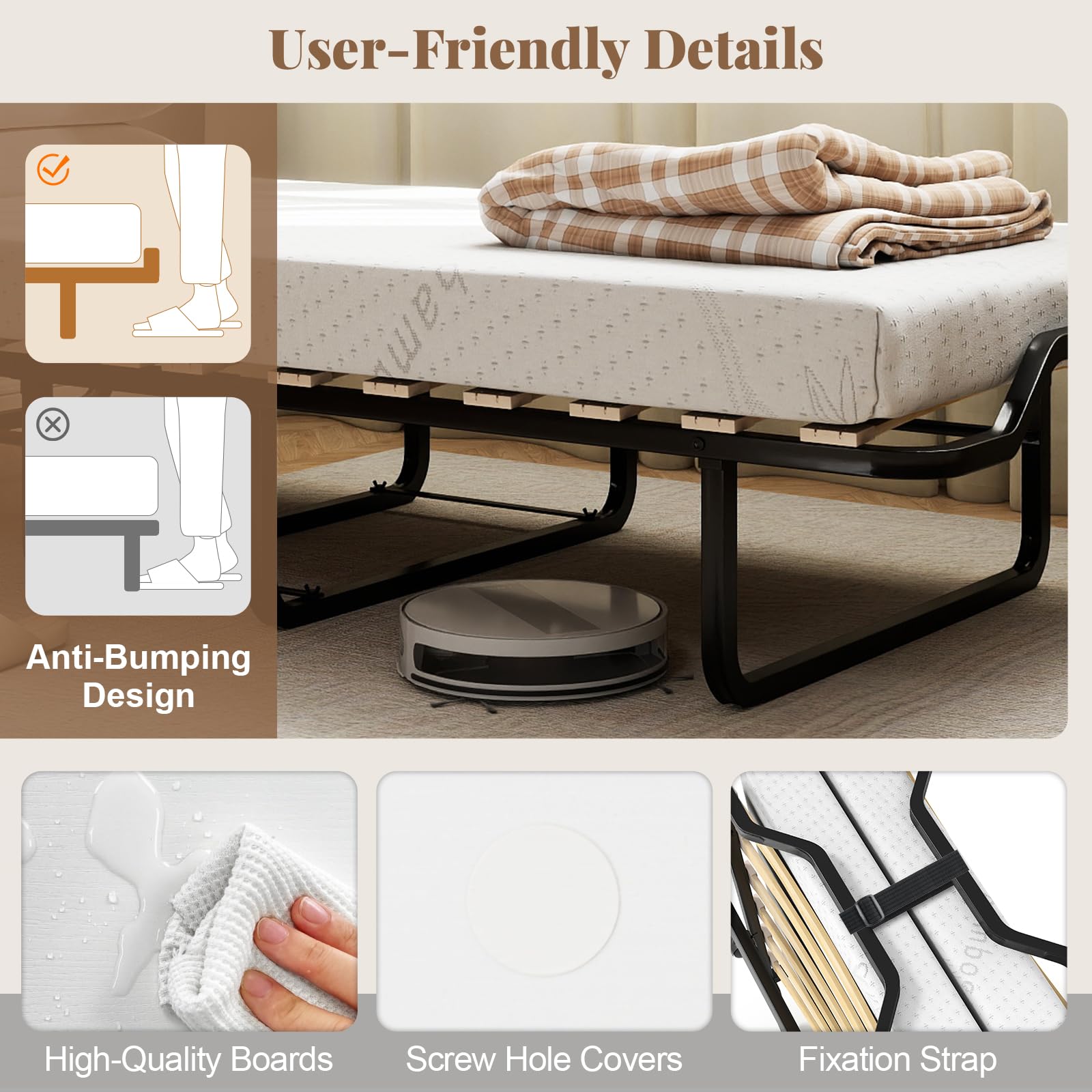 KOMFOTT Murphy Bed Cabinet Rolling Folding Bed into Cabinet