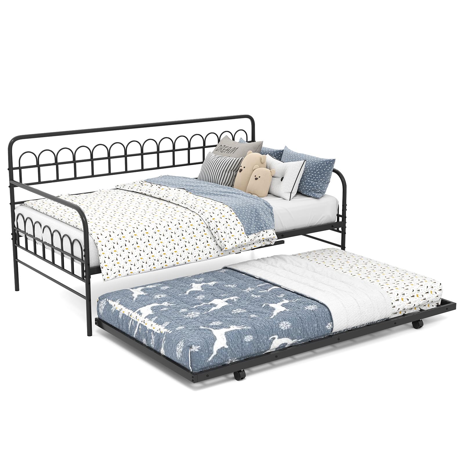 KOMFOTT Twin Metal Daybed with Trundle