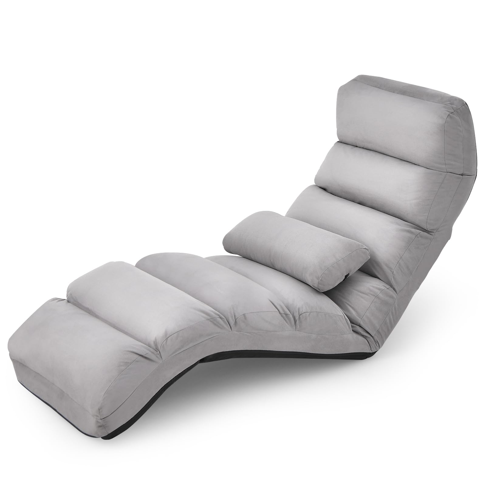 KOMFOTT Foldable Floor Lazy Sofa with Pillow Indoor Chaise Lounger