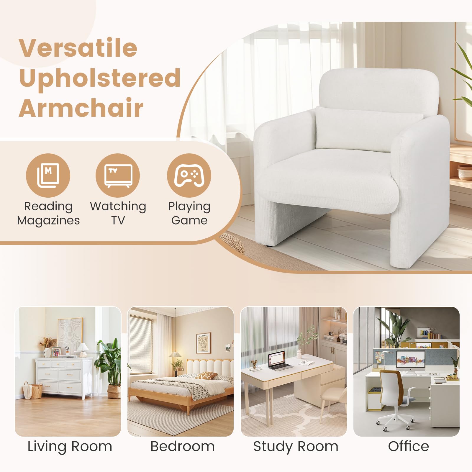 KOMFOTT Chenille Accent Chair