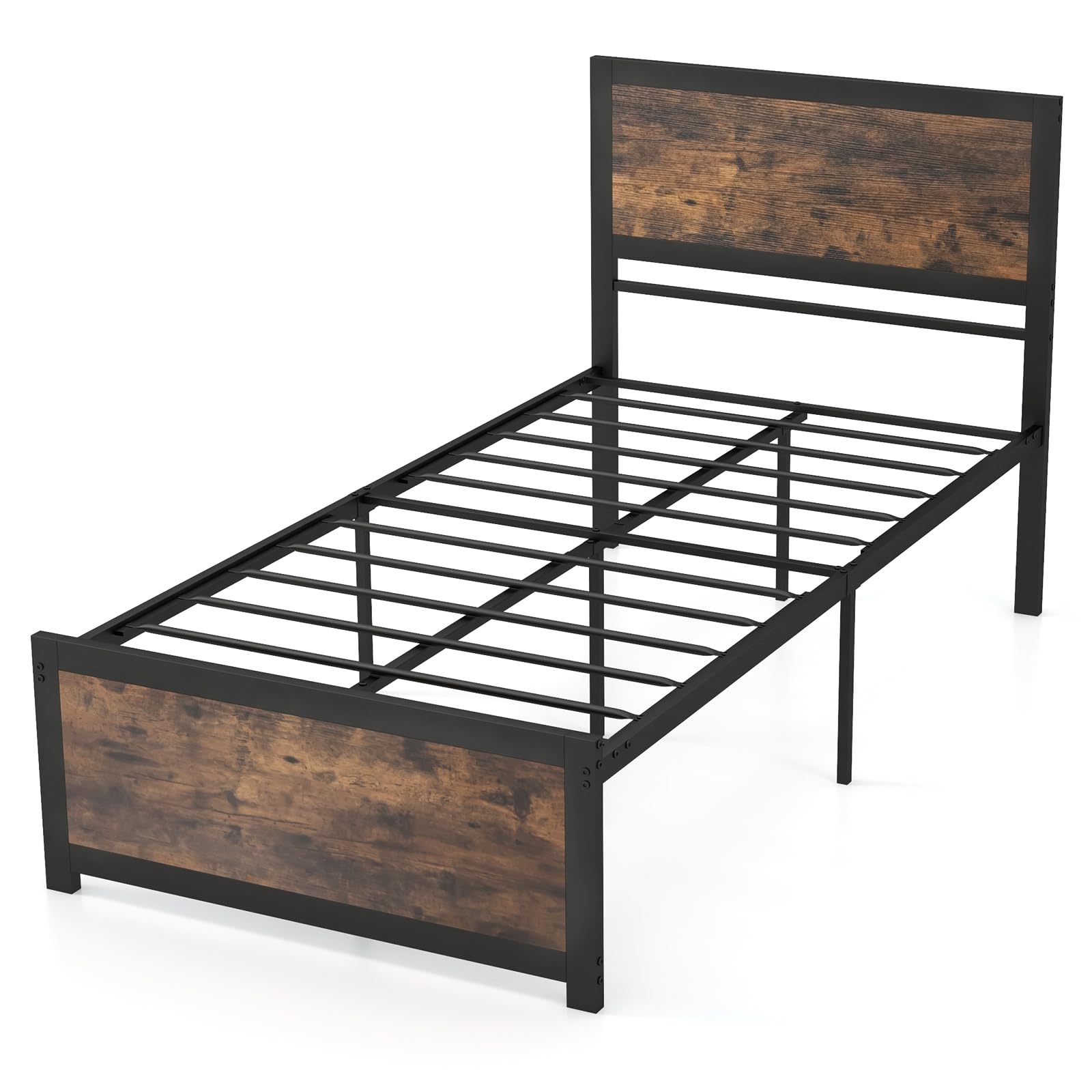 KOMFOTT Twin Metal Bed Frame with Headboard