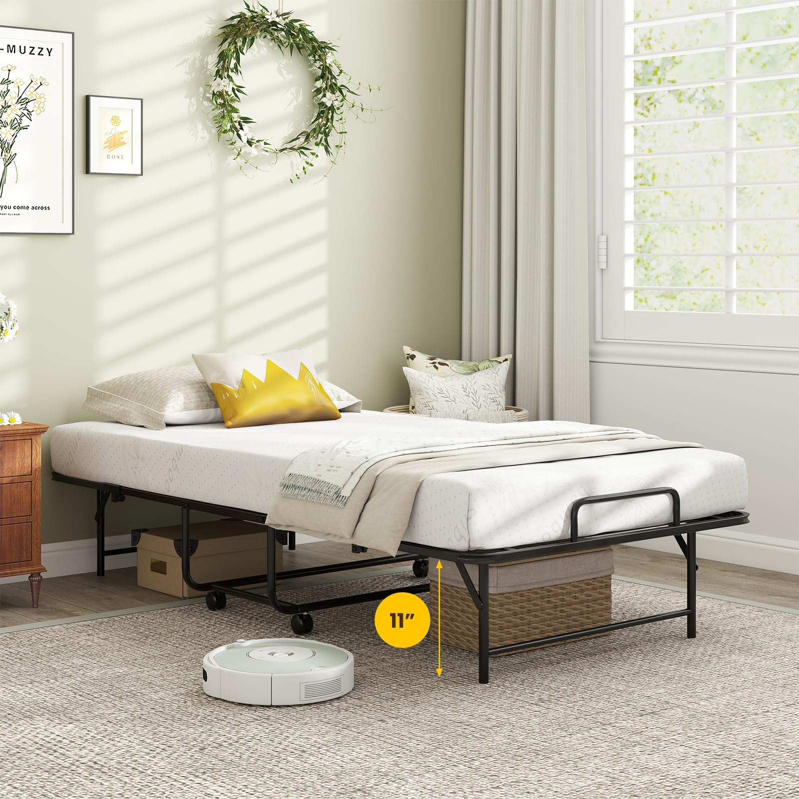 KOMFOTT Folding Bed with Mattress(75” x 38” x 16” )