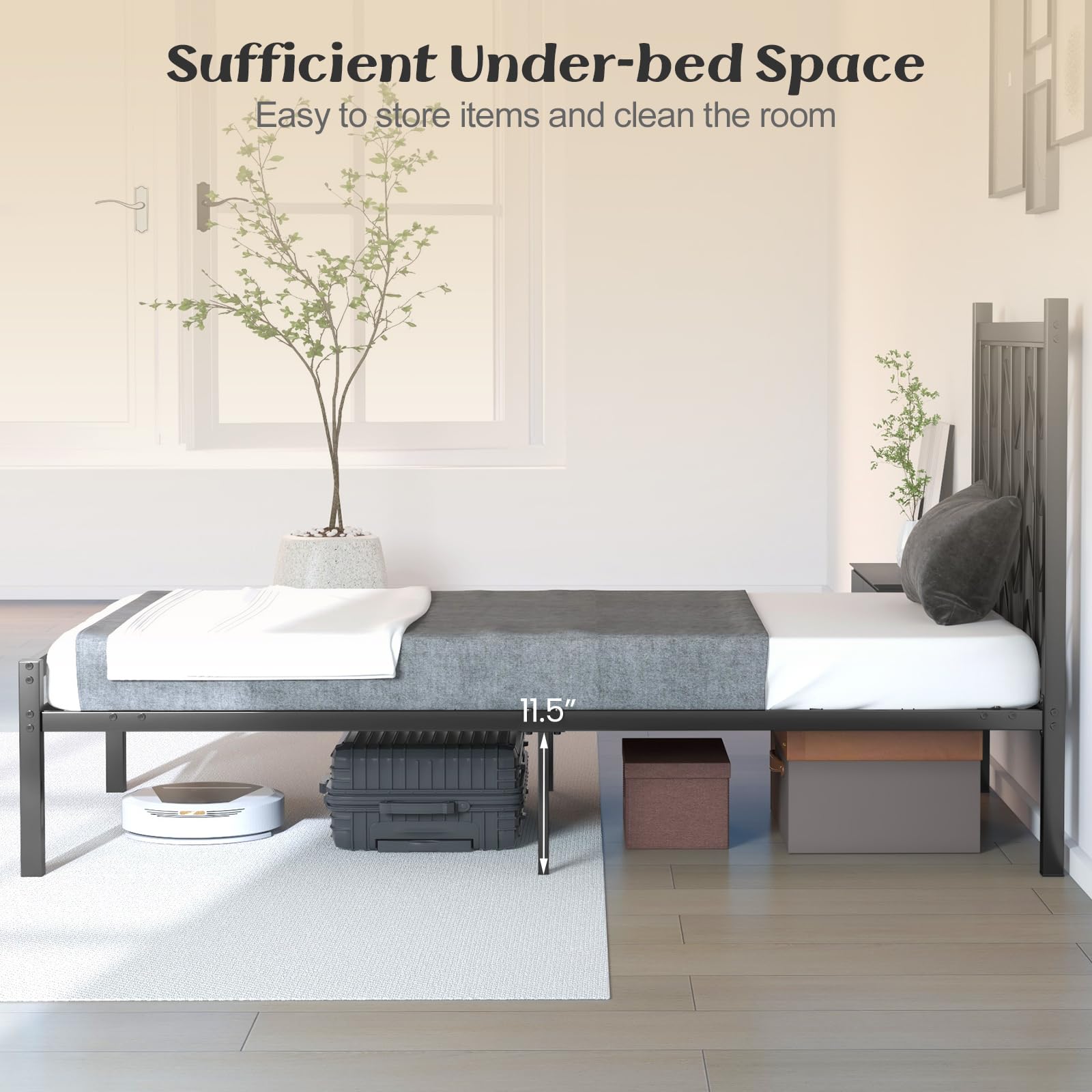 KOMFOTT Metal Platform Bed Frame
