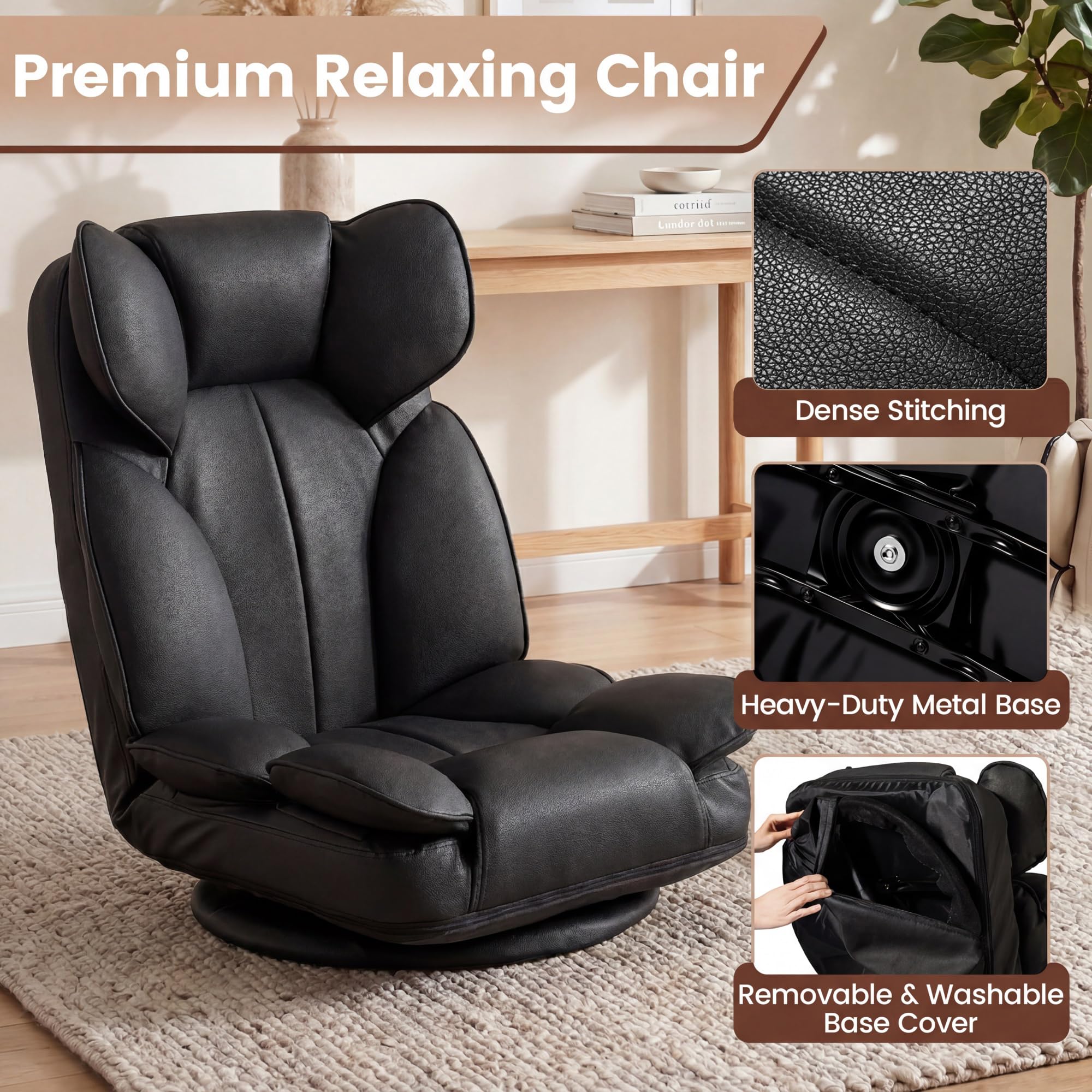 KOMFOTT 360° Swivel Floor Gaming Chair Lazy Lounger Sofa
