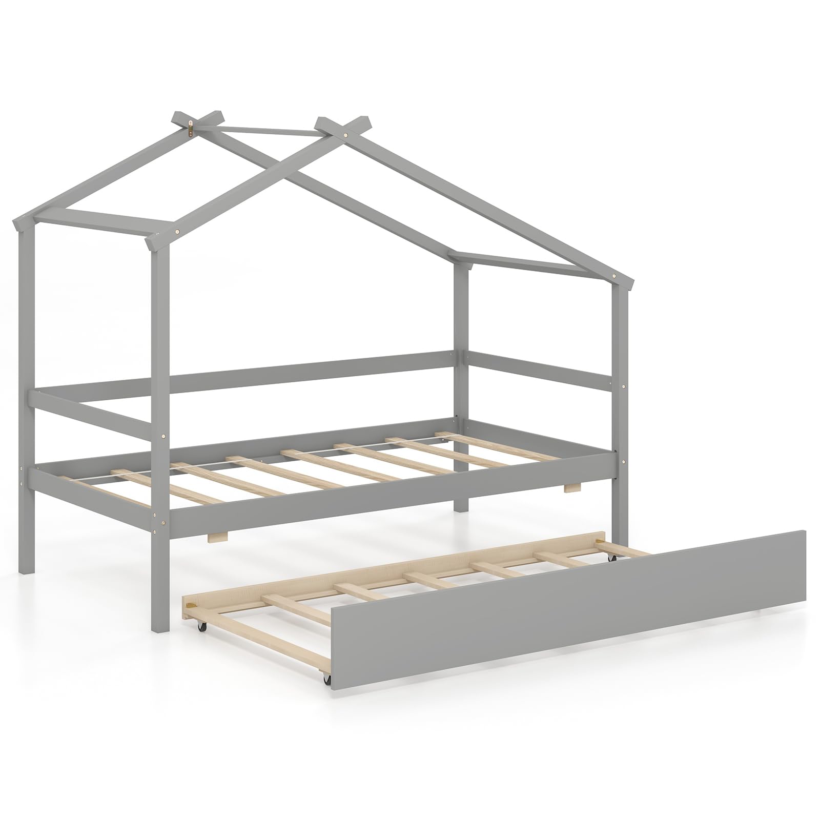 KOMFOTT Twin Size House Bed with Trundle