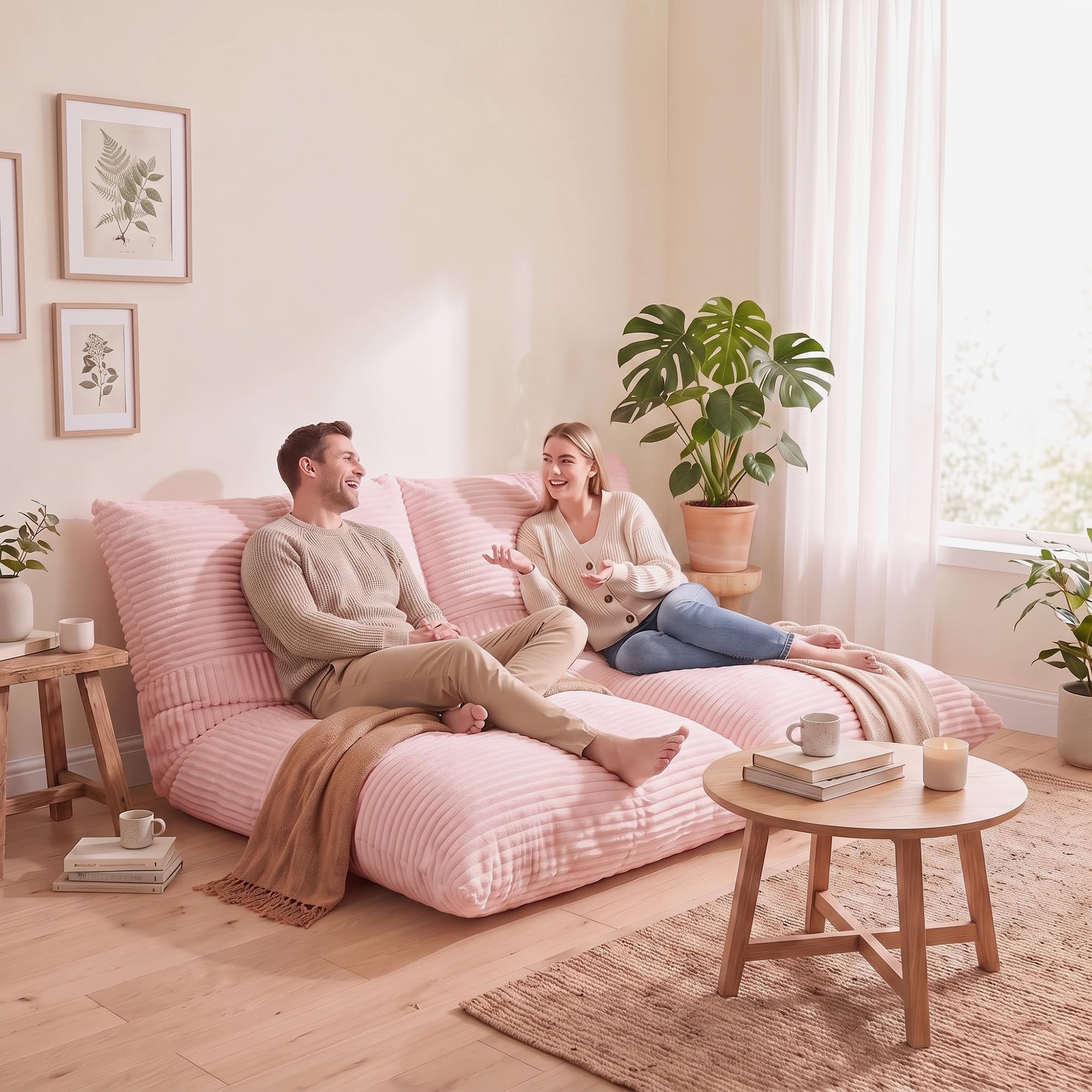 KOMFOTT 3-in-1 Bean Bag Chair Floor Sofa Bed for Adults(73" x 53")