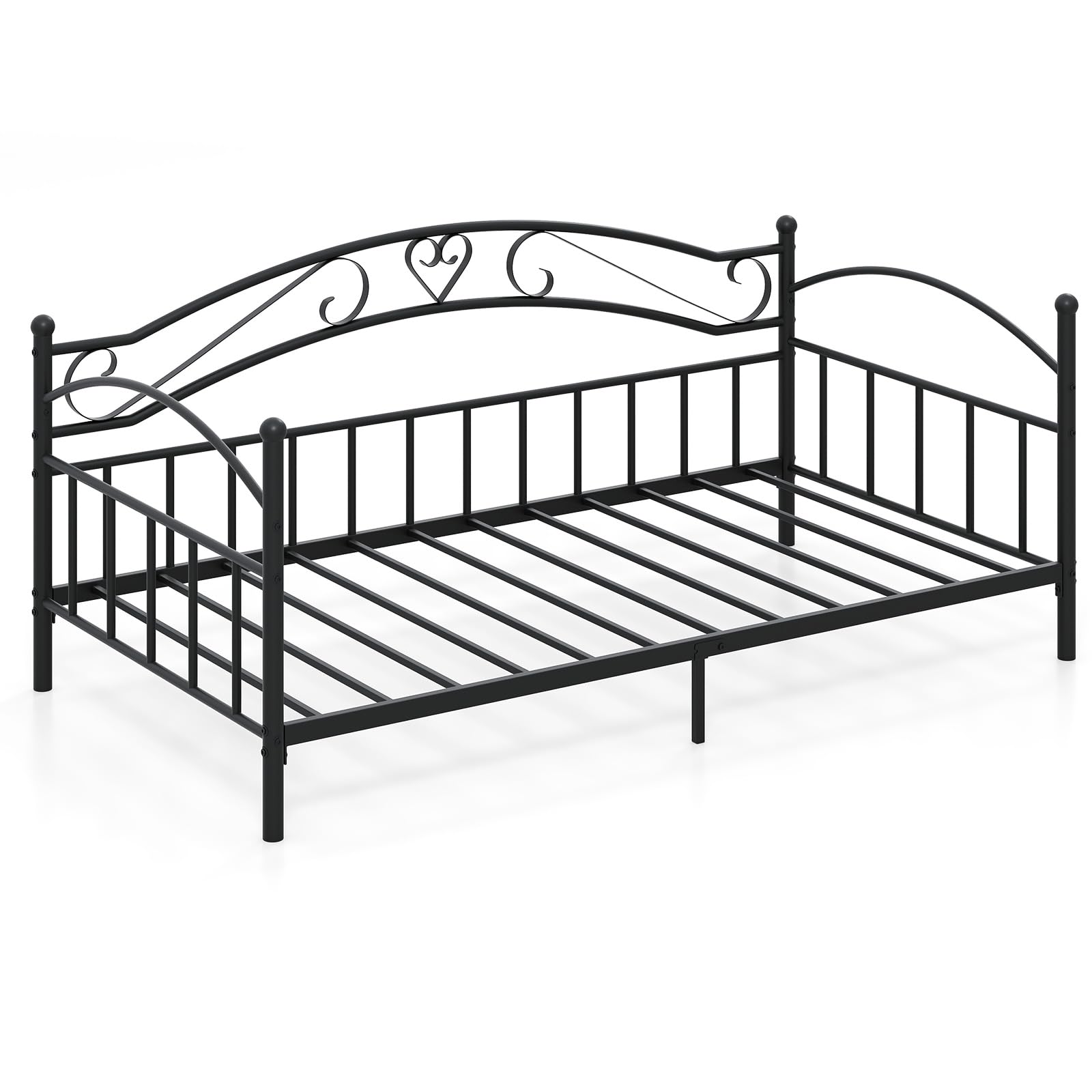 KOMFOTT Twin Size Metal Daybed Frame Sofa Bed with Headboard