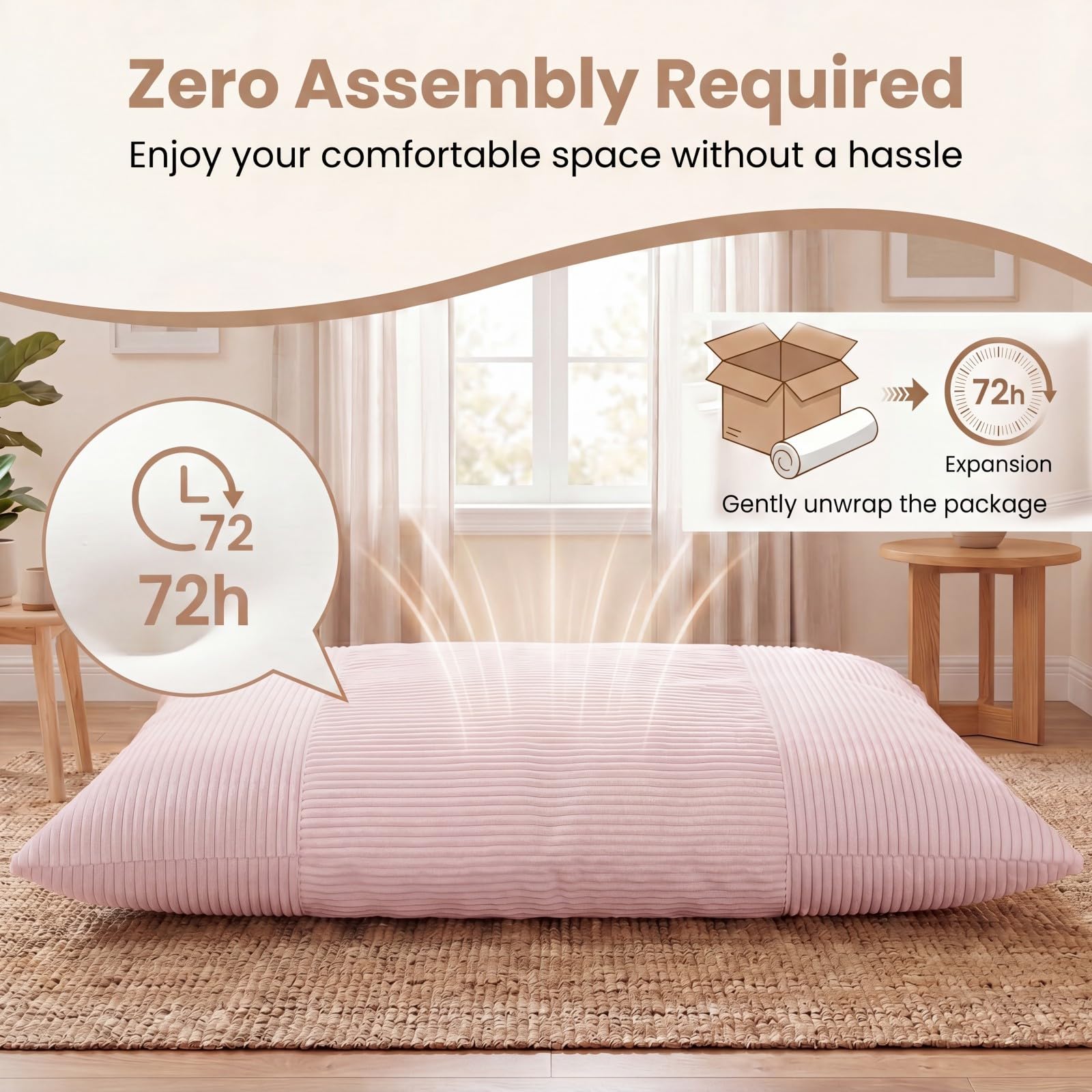 KOMFOTT Convertible Bean Bag Chair & Floor Sofa Bed for Adults