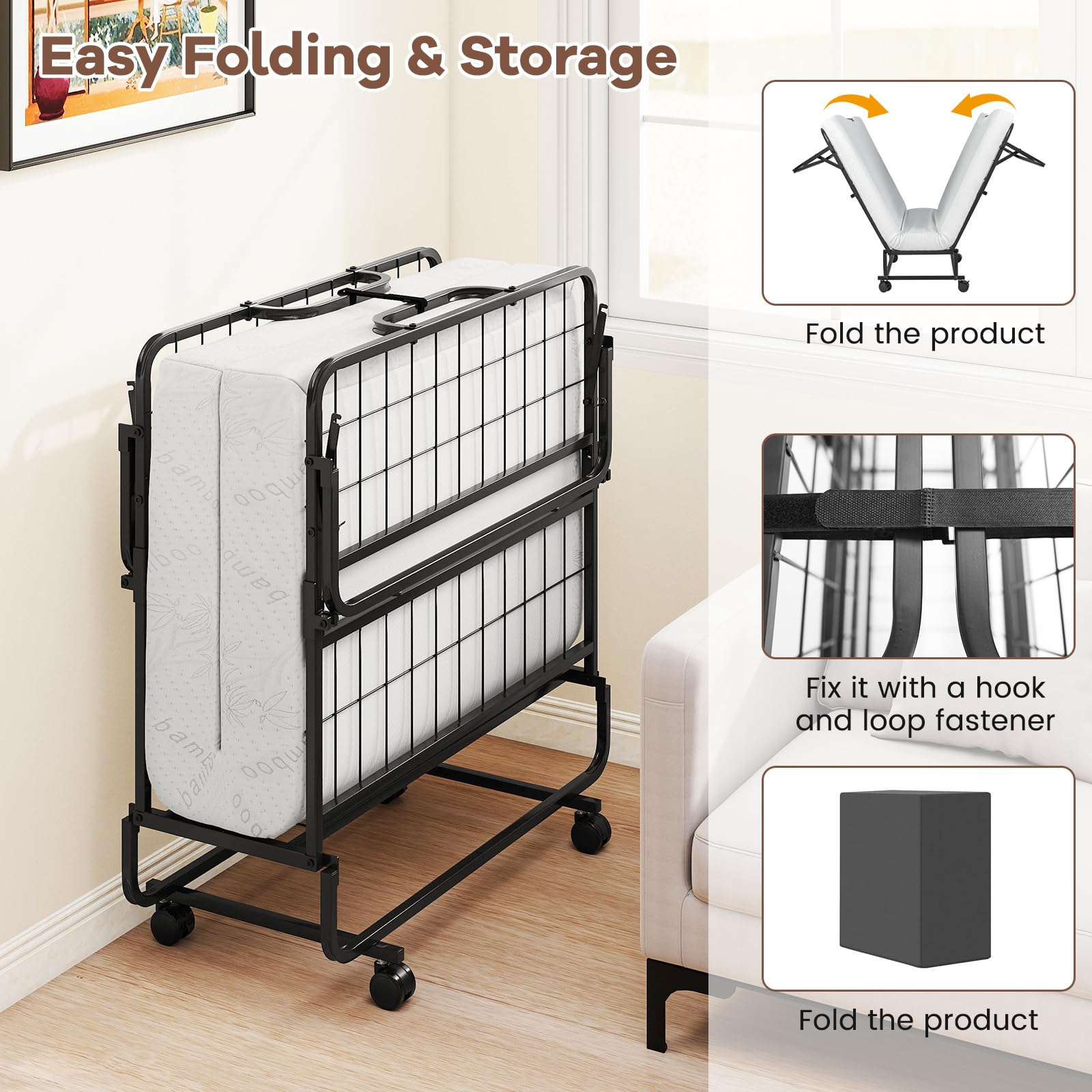 KOMFOTT Folding Bed with 5" Mattress