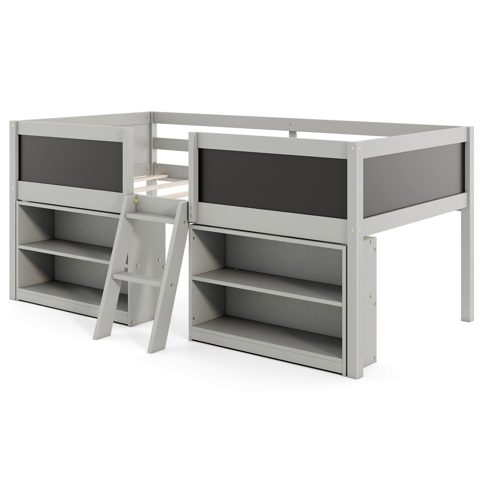 KOMFOTT Twin Size Low Loft Bed Kids Loft Bed Frame