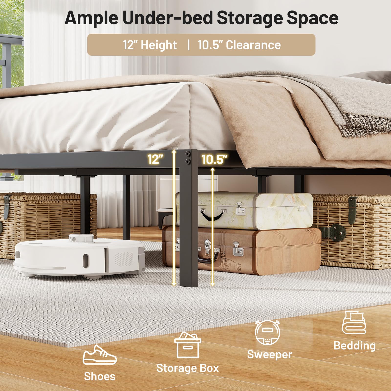 KOMFOTT Full Size Metal Bed Frame