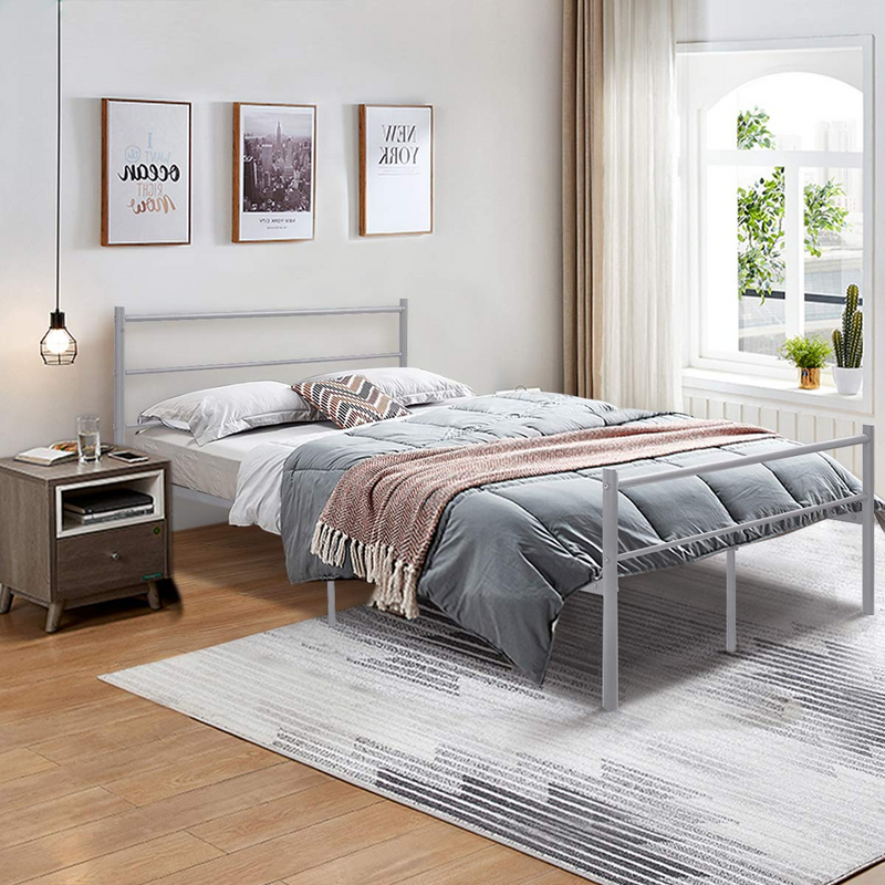 Reinforced Metal Bed Frame Full Size, Double Bed Platform
