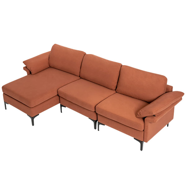 KOMFOTT 100.5 Inch Extra Large L Shaped Sectional Sofa Couch, 3-Seat Sofa with Reversible Chaise Lounge