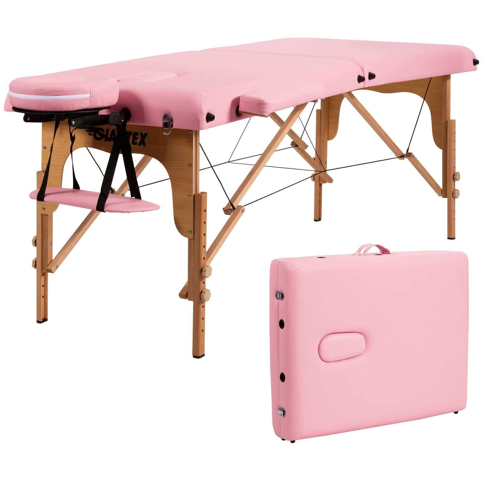 KOMFOTT Portable Massage Bed Height Adjustable with Carry Case & Face Cradle